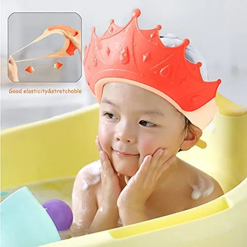 FUSACONY Cuffia da doccia per bambini regolabile, protezione per shampoo senza lacrime, da 0 a 9 anni (rosso) - immagine 7