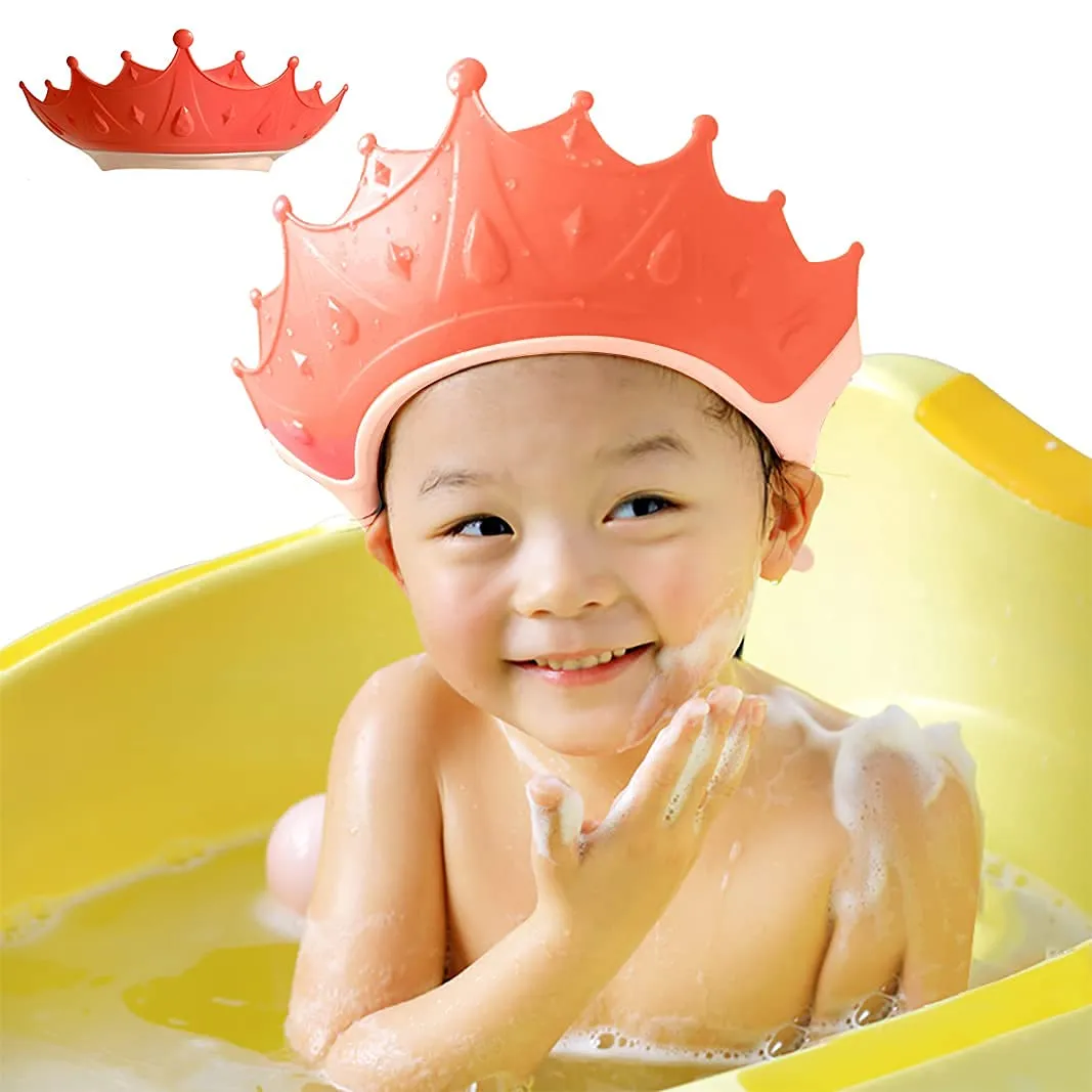 FUSACONY Cuffia da doccia per bambini regolabile, protezione per shampoo senza lacrime, da 0 a 9 anni (rosso) - immagine 9