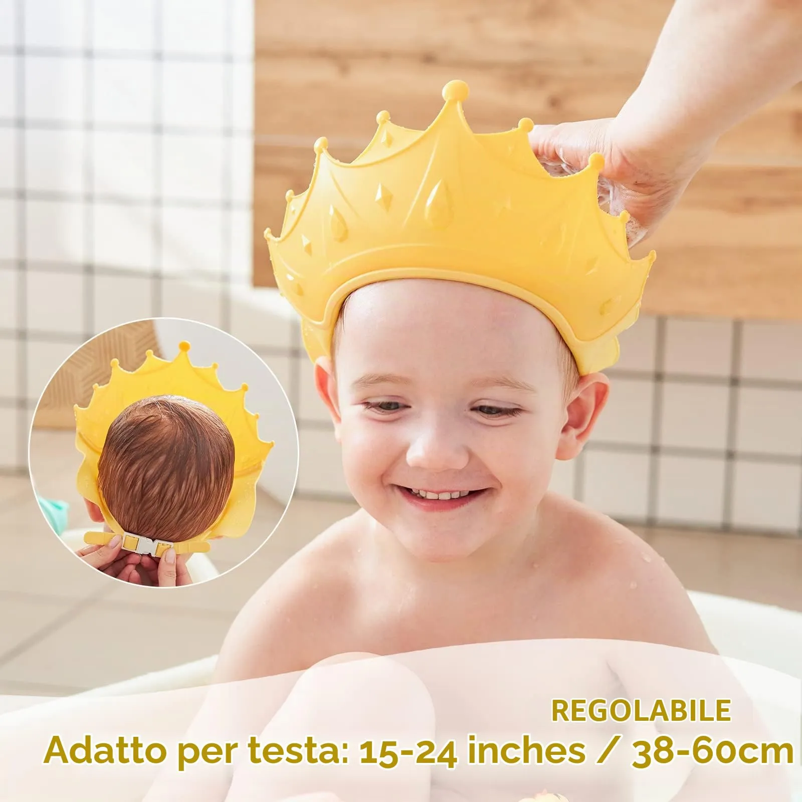 FUSACONY Cappello Doccia Bambini in Silicone Regolabile - immagine 3