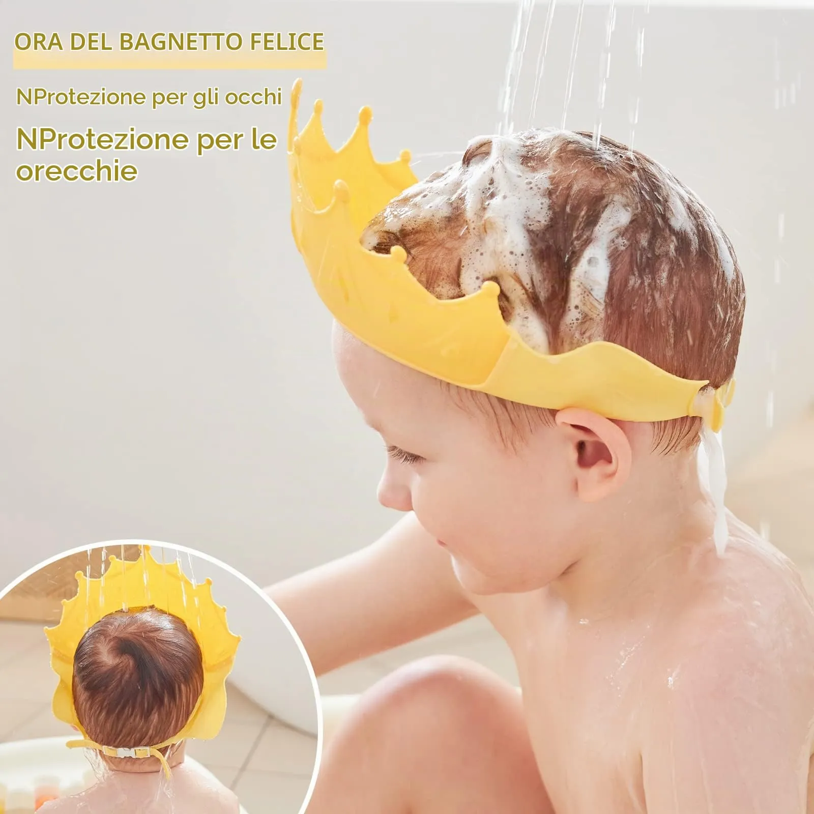 FUSACONY Cappello Doccia Bambini in Silicone Regolabile - immagine 4