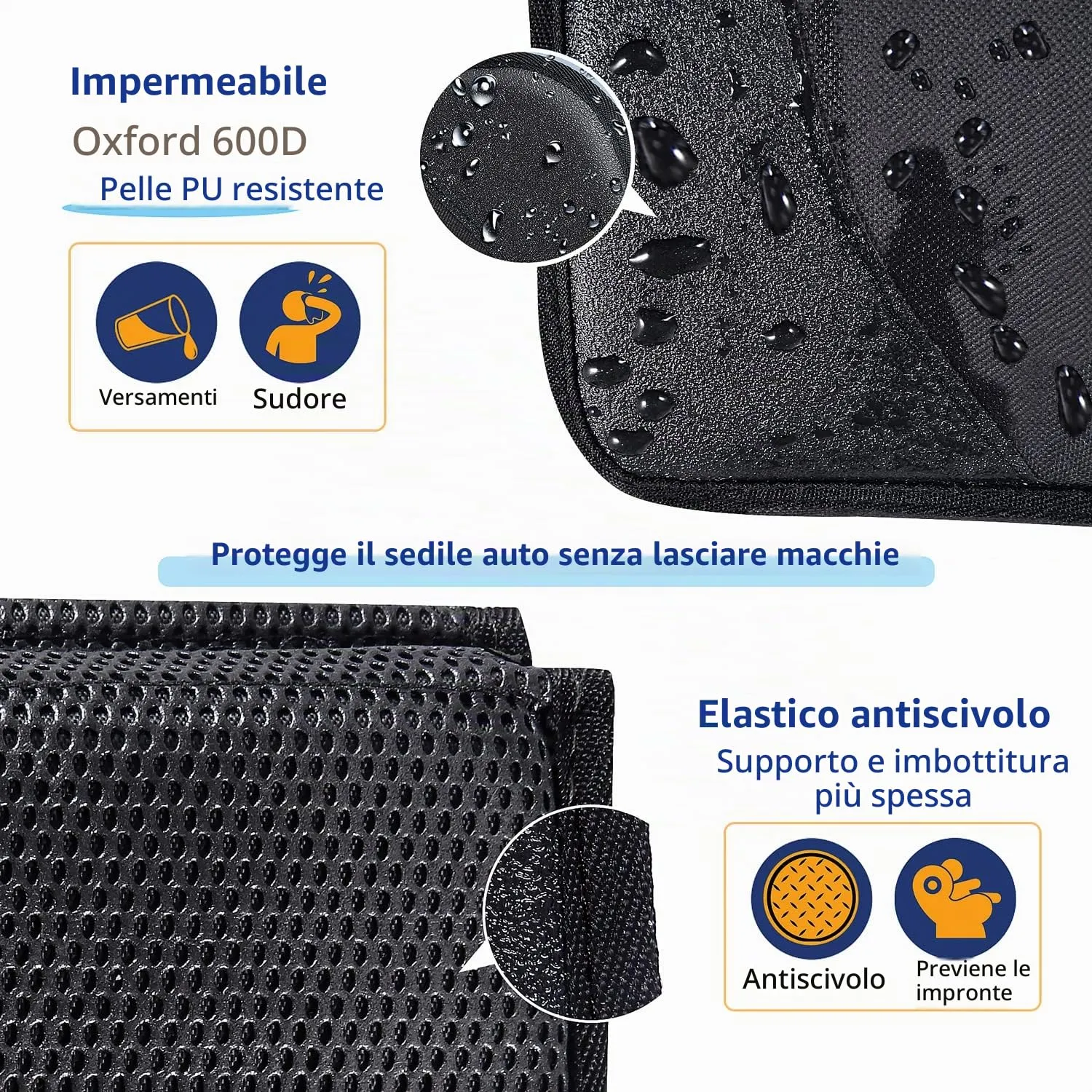 Gimars Protettore di Sedili Auto XL, Compatibile ISOFIX, Tessuto Oxford 600D Impermeabile, Grigio (2 Pezzi) - immagine 6