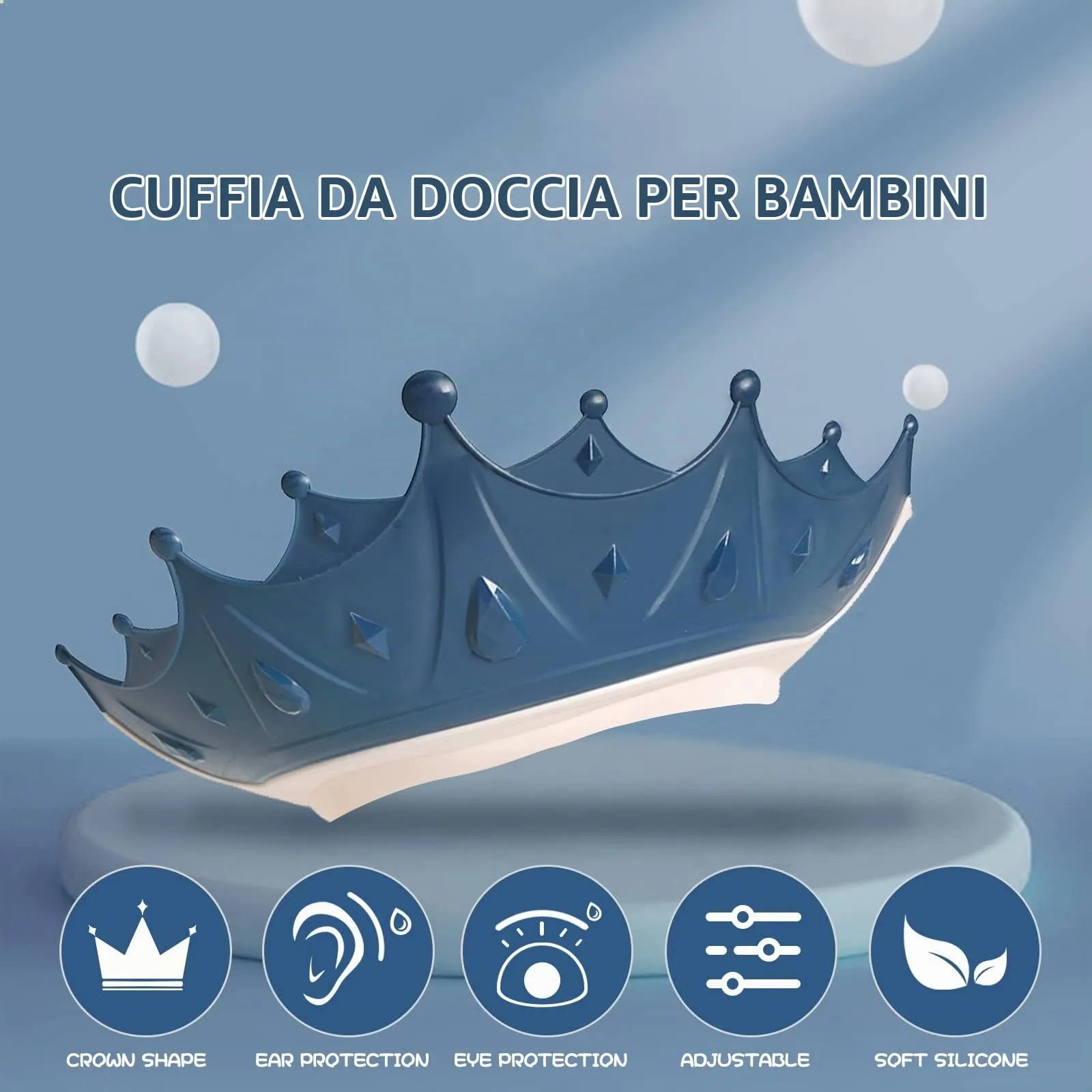 FUSACONY Cappello Doccia per Bambini in Silicone Regolabile - immagine 5