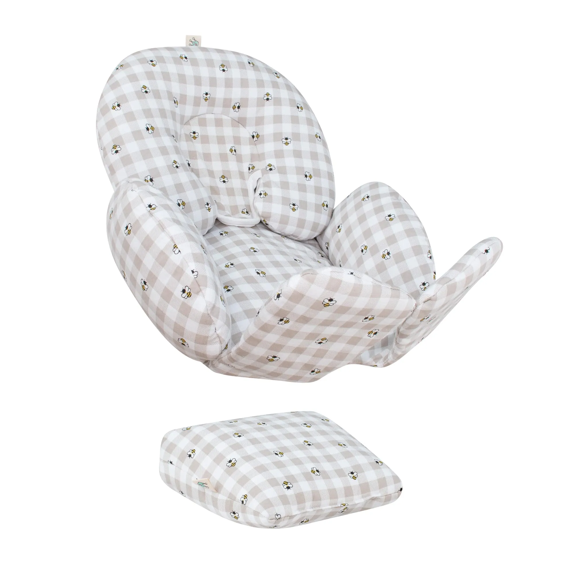 JYOKO Kids Riduttore Antiallergico Universale per Ovetto, Passeggino e Navicella, 100% Cotone, Picnic Vichy, 3 Pezzi - immagine 1