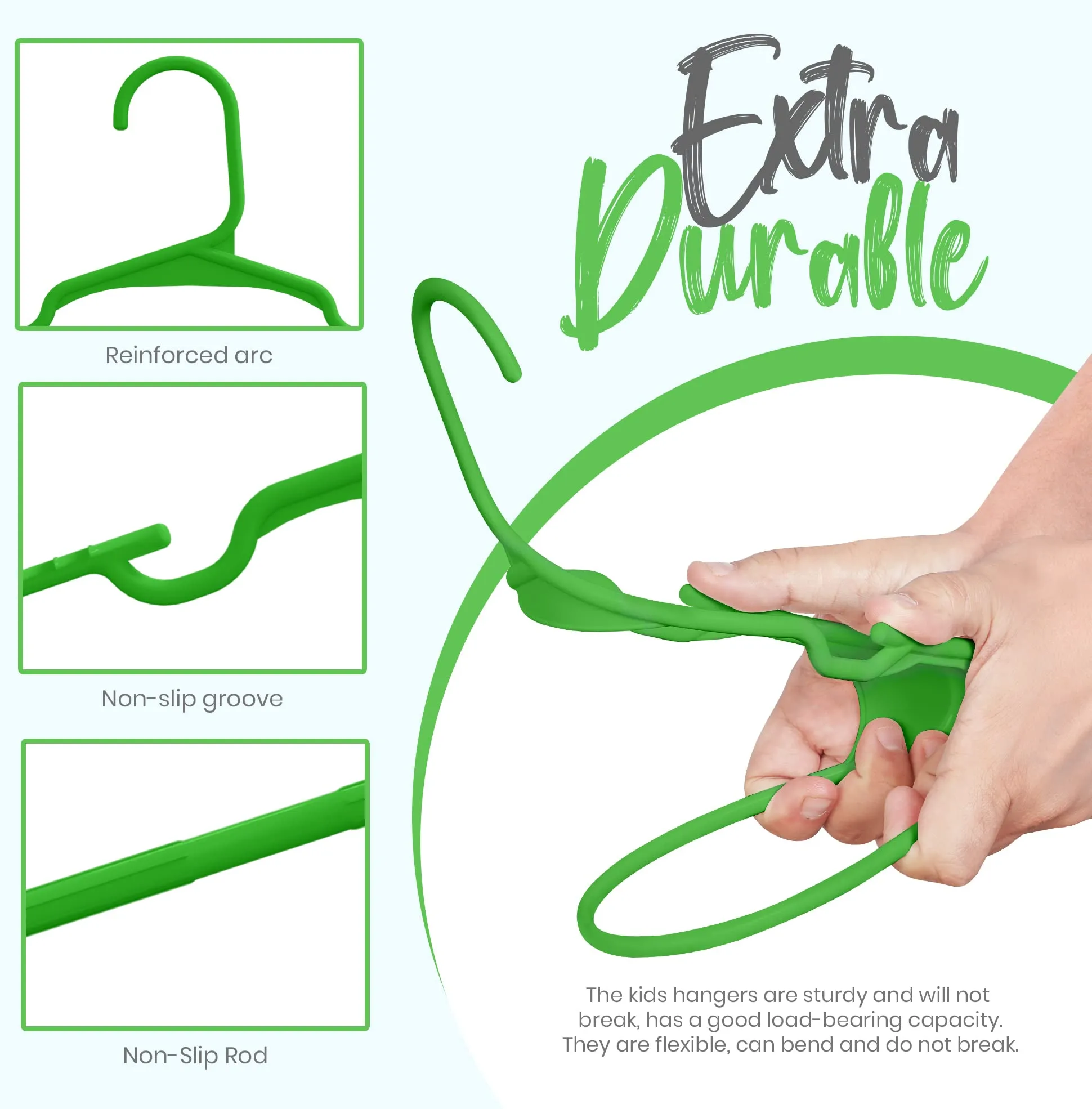 Utopia Home Grucce per Bambini in Plastica, 29 cm, Confezione da 20, Verde - immagine 4