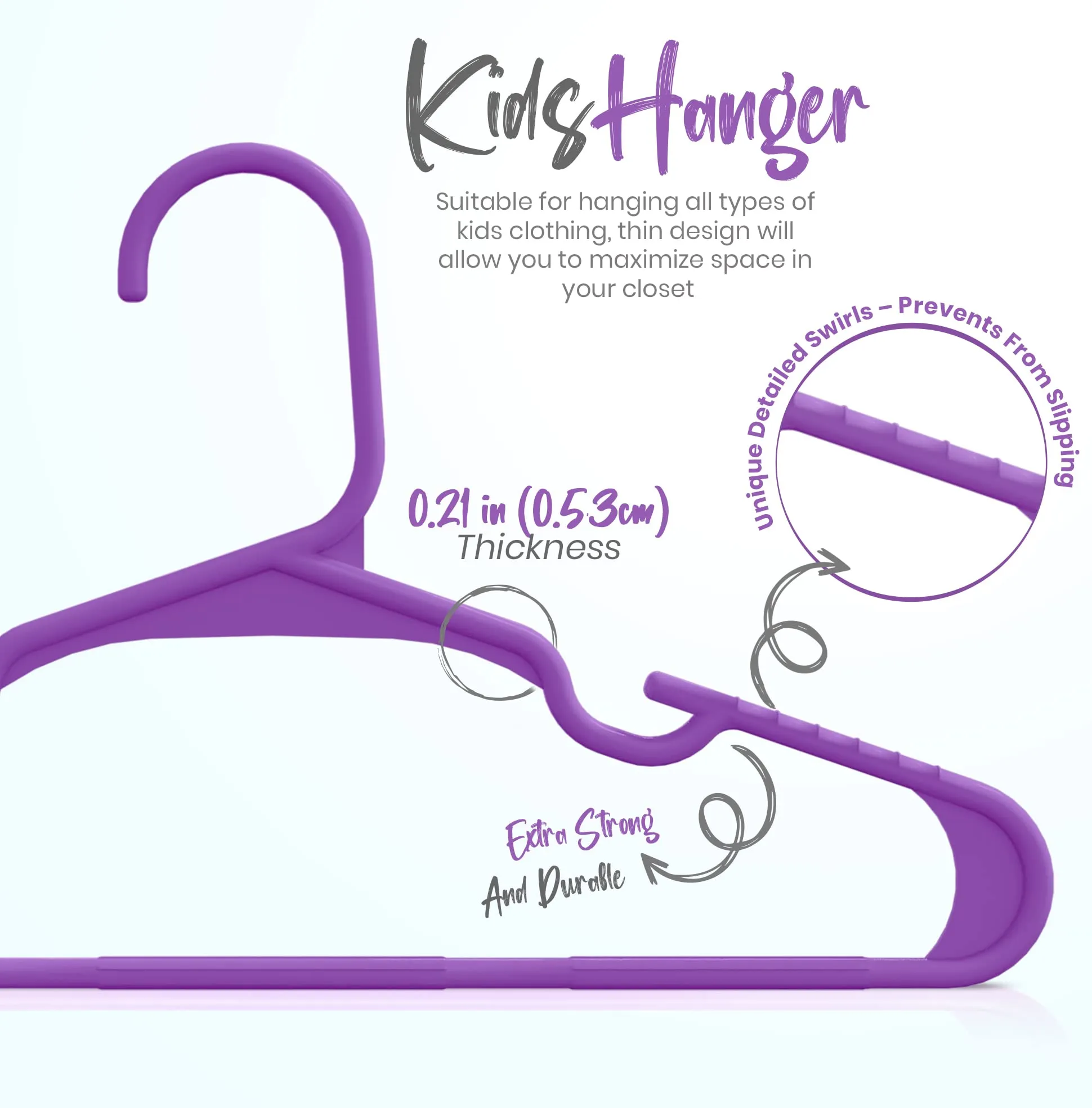 Utopia Home Grucce per bambini in plastica, Confezione da 40, 29,9 cm, Viola - immagine 2