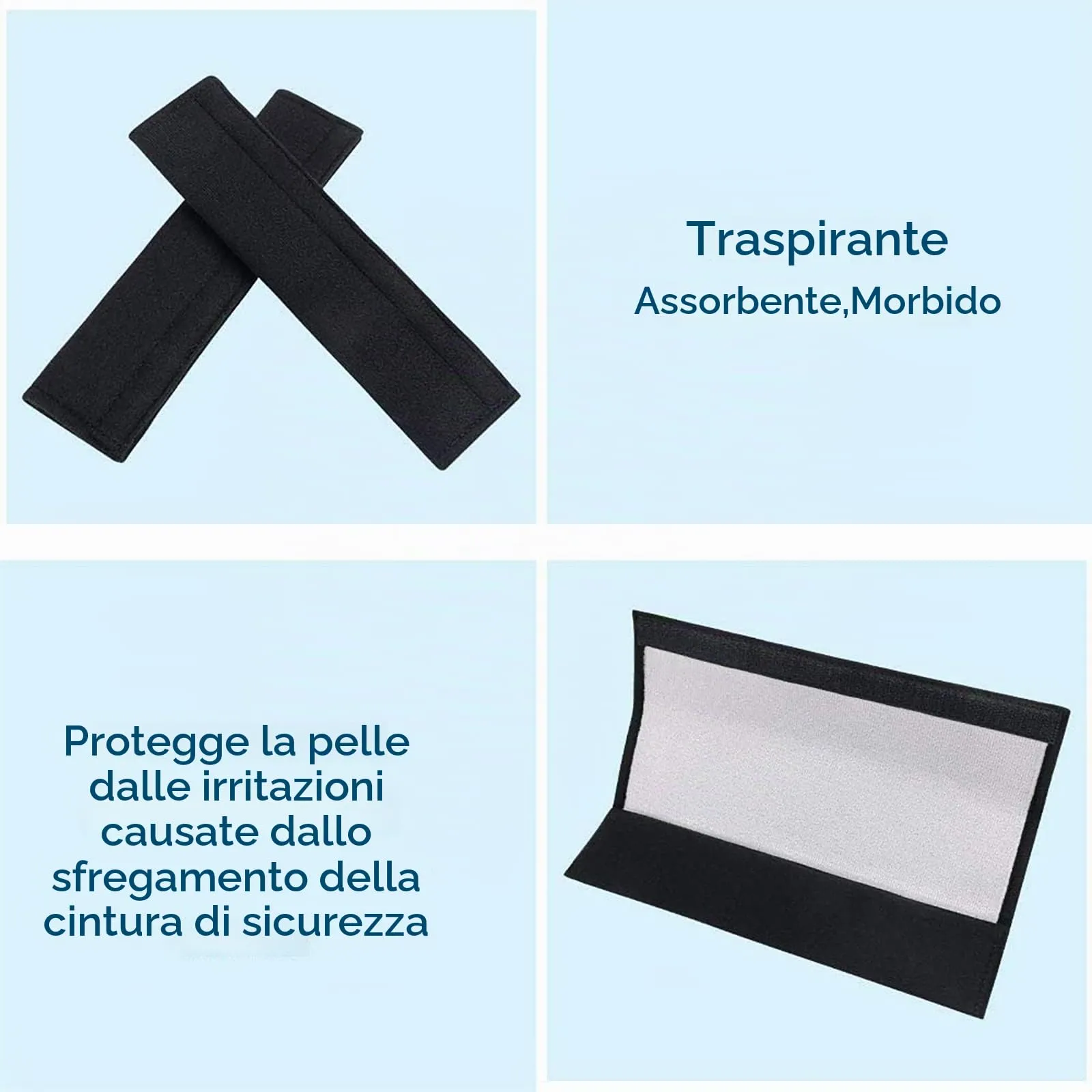 URAQT Protezione per Cintura di Sicurezza, 4 Pezzi, Versione Liscia - immagine 3