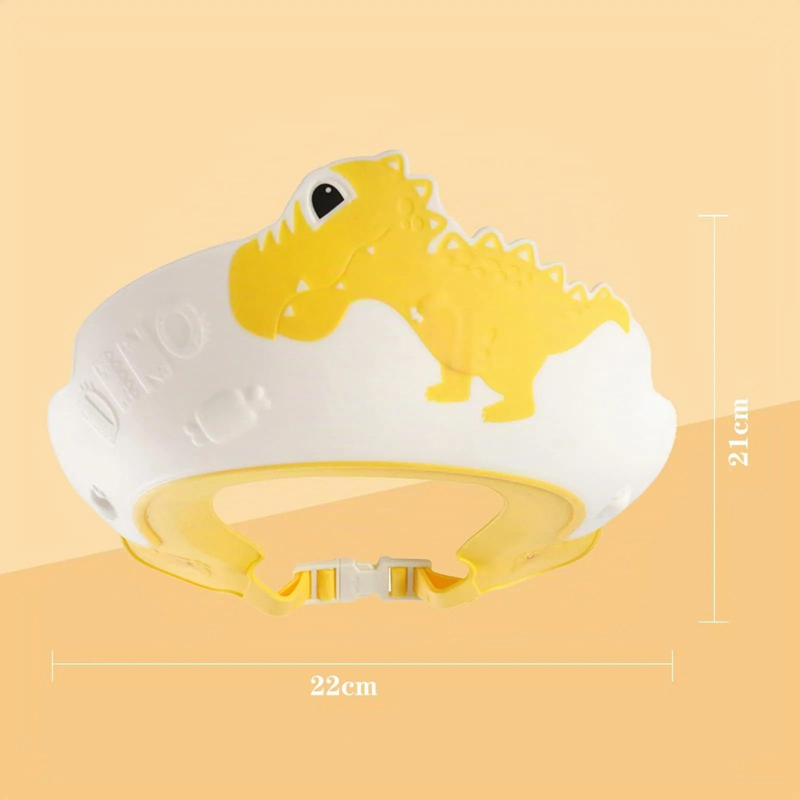FUSACONY Cuffia da doccia regolabile per bambini 0-9 anni, Design Dinosauro Giallo - immagine 6