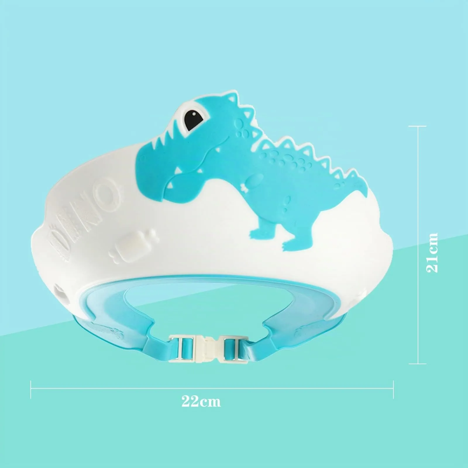 FUSACONY Cuffia da doccia regolabile per bambini 0-9 anni, Dinosauro Blu - immagine 5