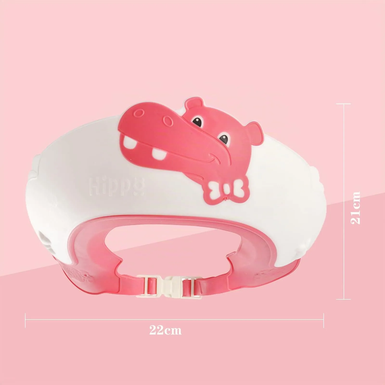 FUSACONY Cappello Doccia per Bambini in Silicone Regolabile, Ippopotamo Rosa - immagine 6