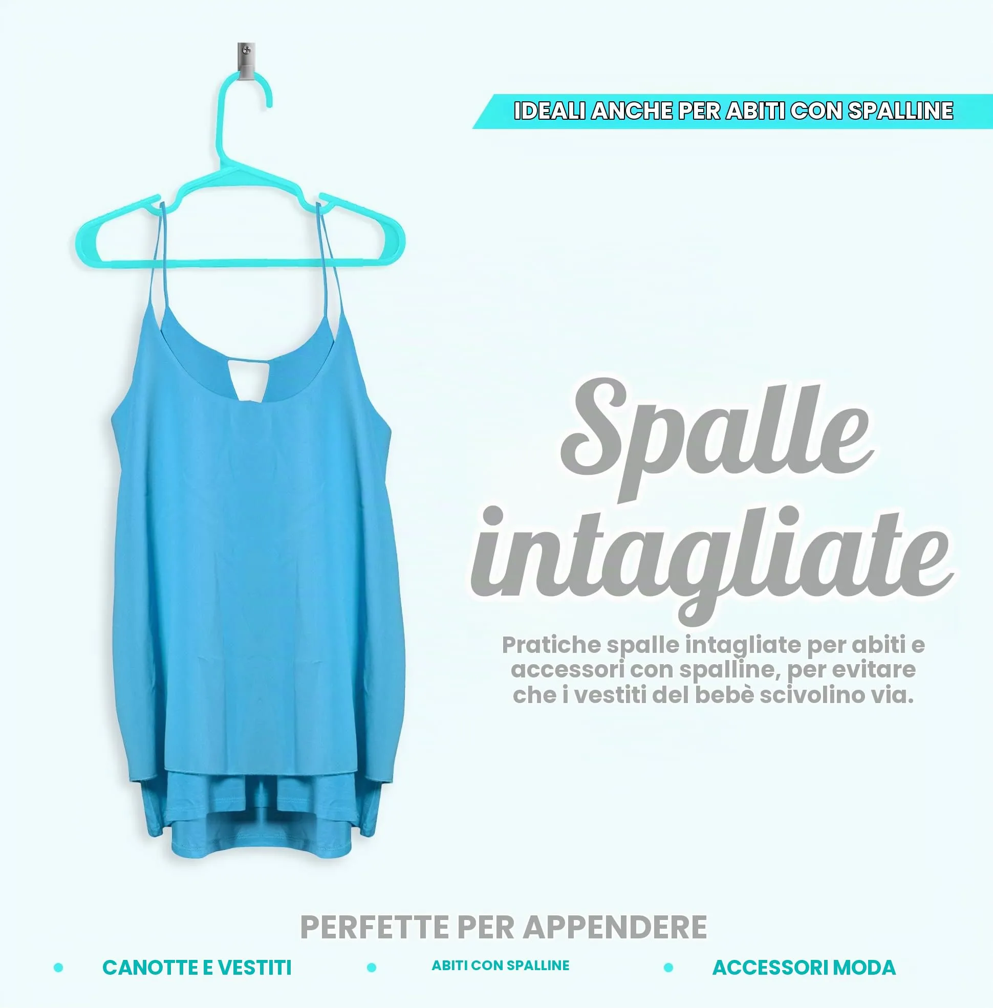 Utopia Home Appendiabiti per Bambini e Neonati, Confezione da 40, Verde Acqua - immagine 6