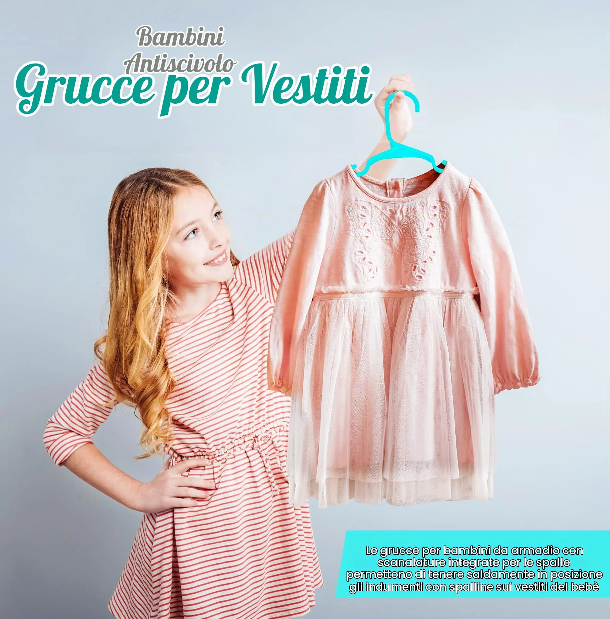 Utopia Home Appendiabiti per Bambini e Neonati, Confezione da 40, Verde Acqua - immagine 7