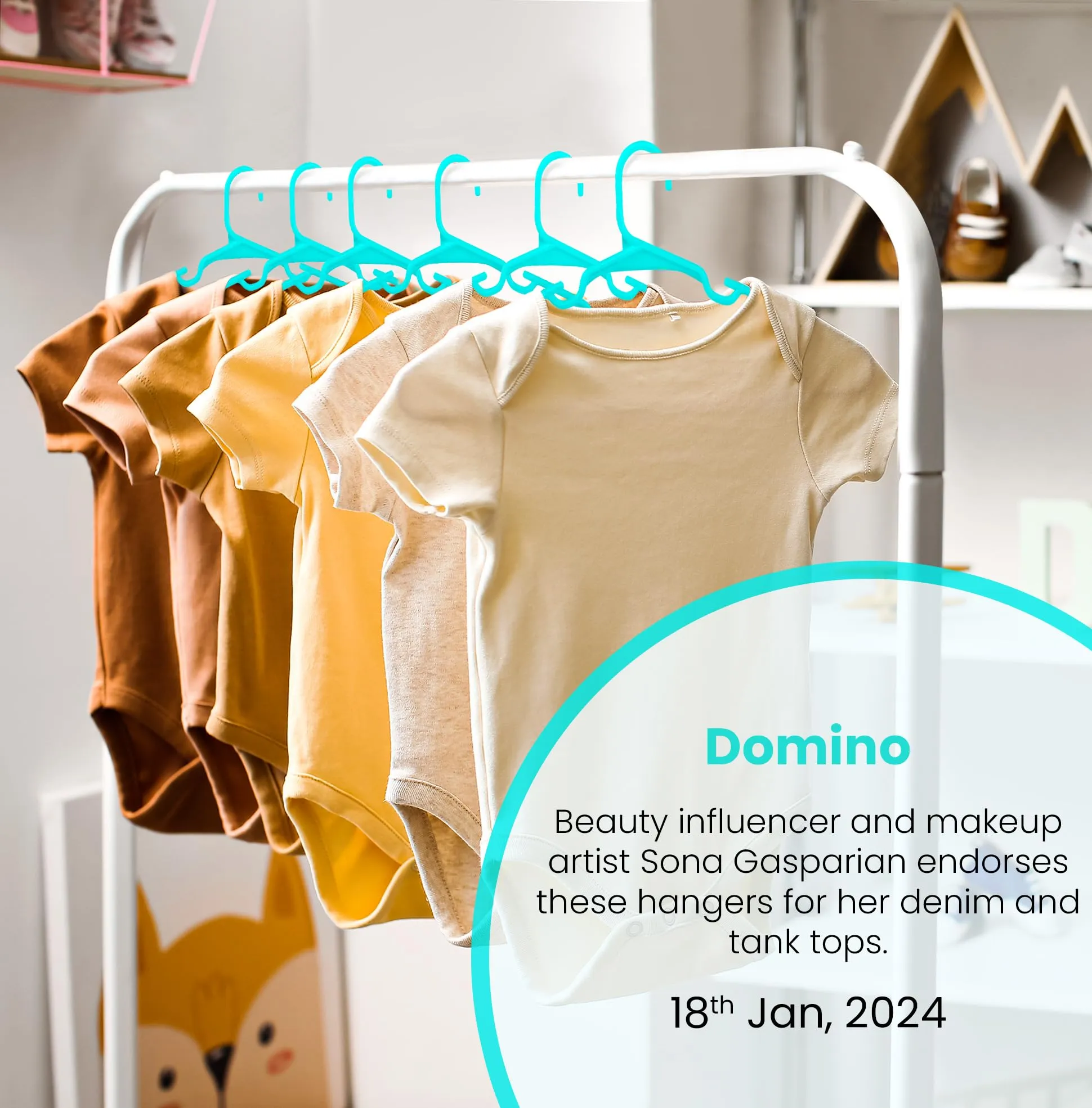 Utopia Home Grucce per Vestiti Bambini e Neonati in Plastica, 20 Pezzi, 29,9 cm, Verde Acqua - immagine 5