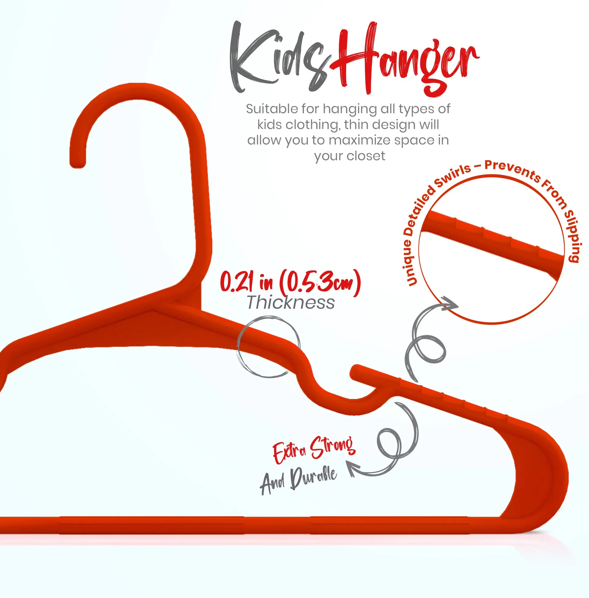 Utopia Home Grucce per Bambini in Plastica, Confezione da 20, 29,9 cm, Rosso - immagine 2