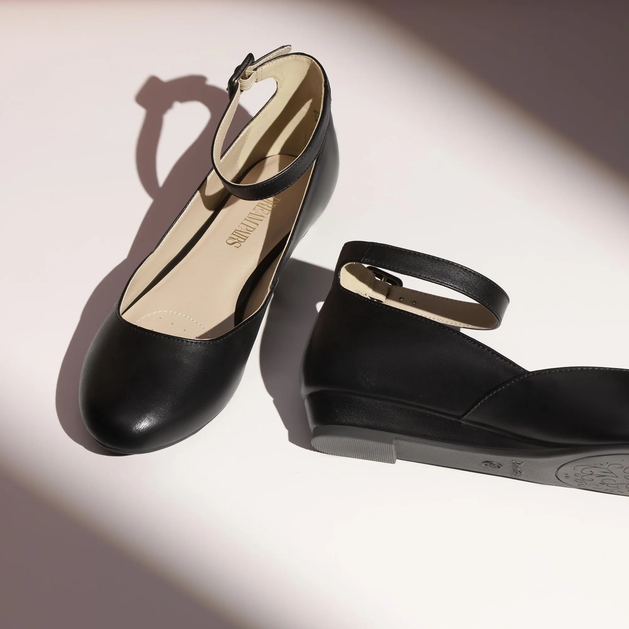 Dream Pairs Ballerine Donna con Cinghia, Nero-PU, 36 - immagine 5