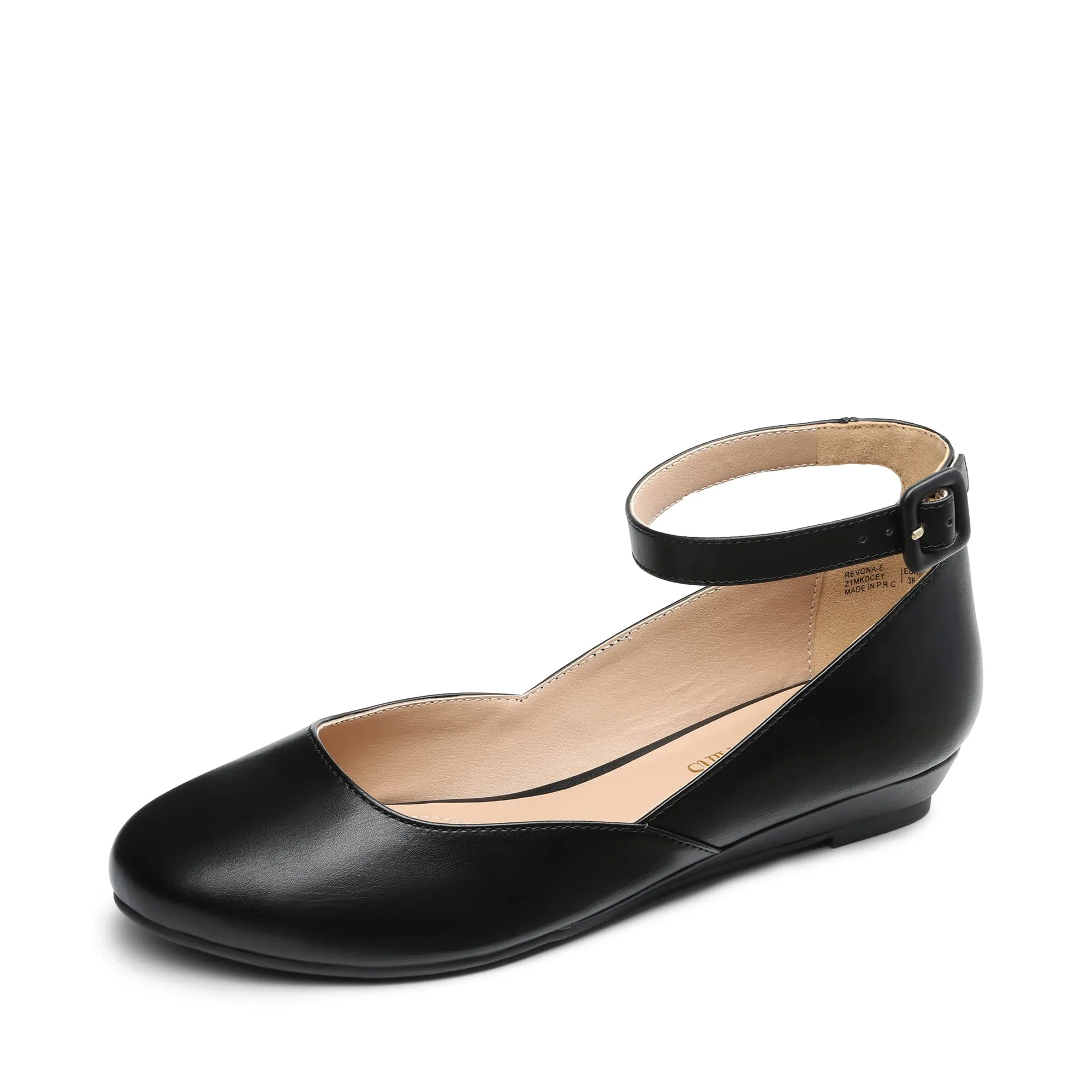 Dream Pairs Ballerine Donna Cinghia, Nero-Pu, 40 - immagine 1