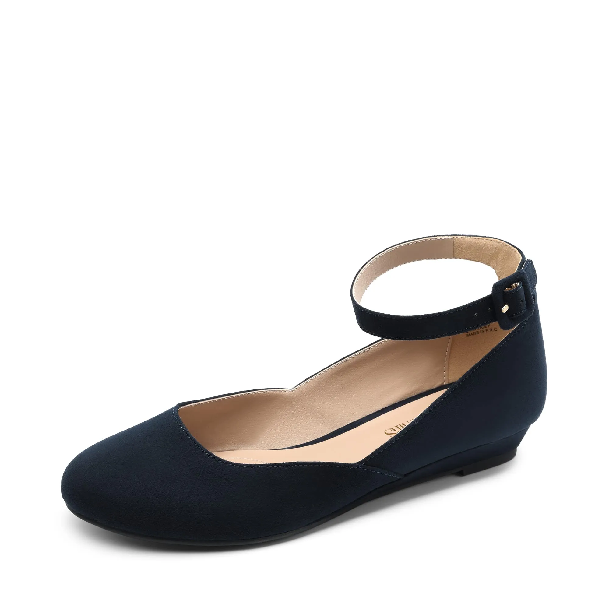 Dream Pairs Ballerine Donna Cinghia, Blu Marino Scamosciato, 37 EU - immagine 1