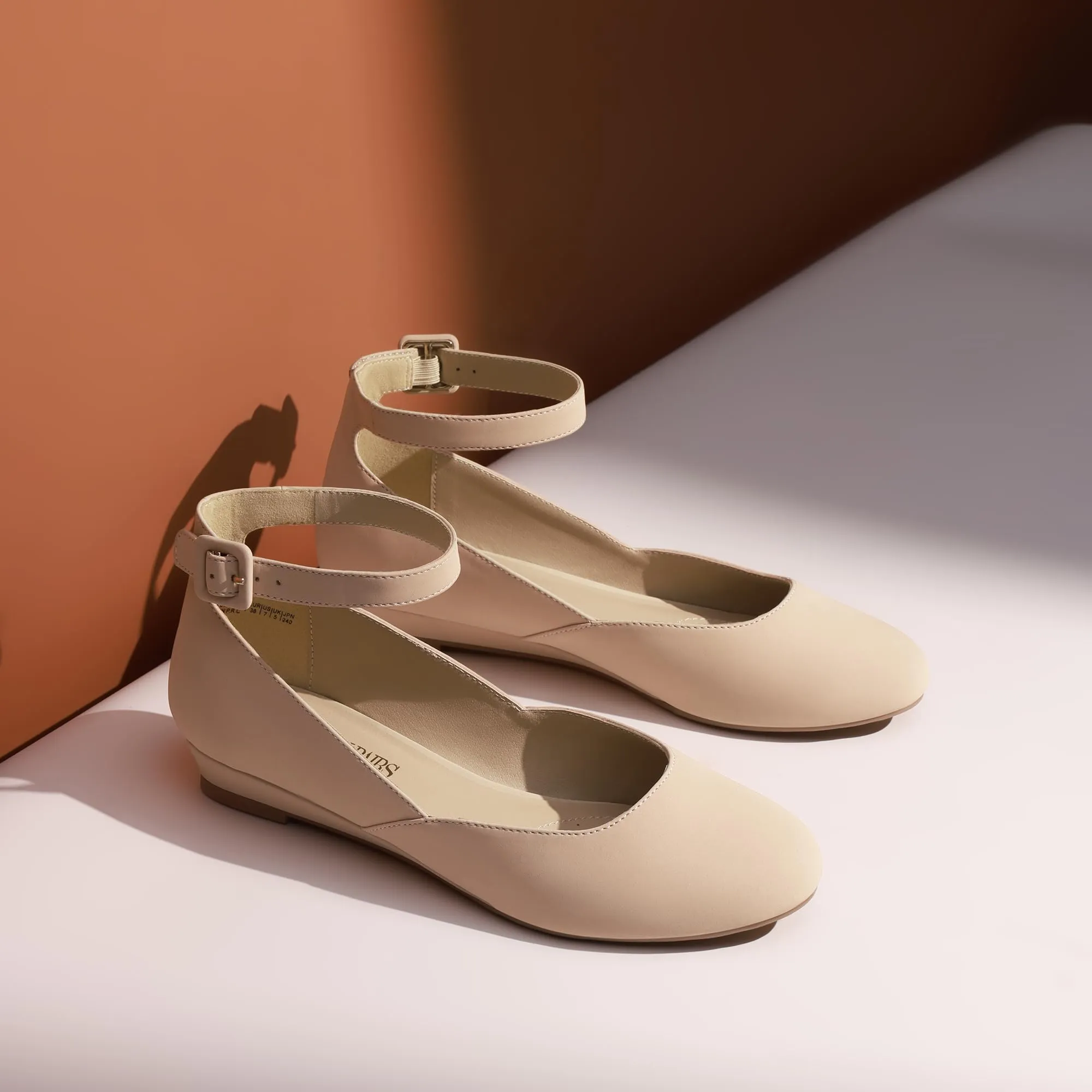 Dream Pairs Ballerine Donna Cinghia, Nude Nabuk, 37 EU - immagine 4