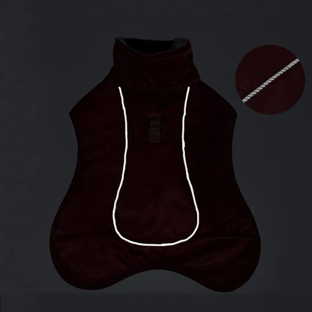 DoggieKit Giacca per Cani Impermeabile e Antivento Invernale con Strisce Riflettenti e Foro per Imbracatura, Taglia 4XL, Rosso - immagine 4