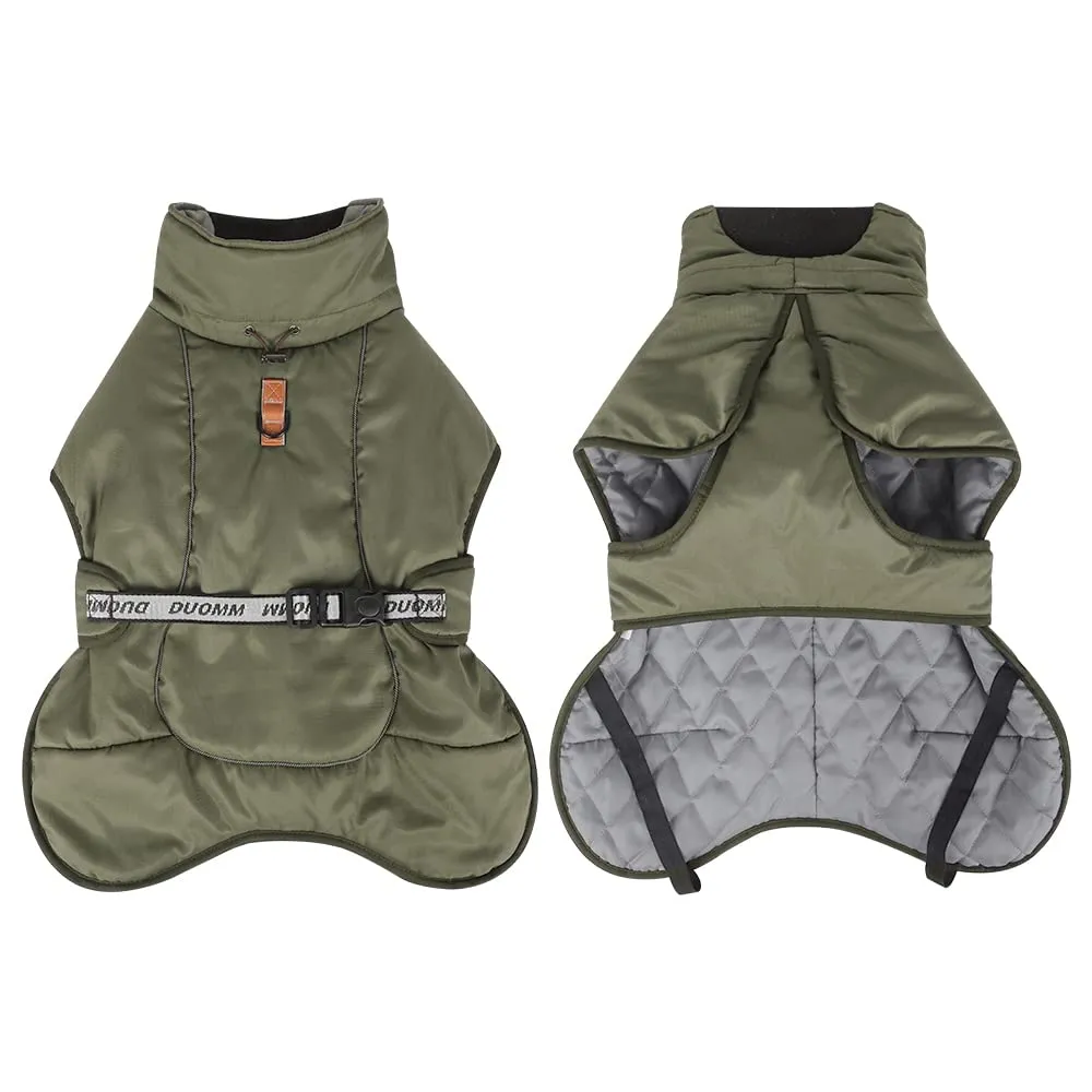 DoggieKit Giacca Impermeabile Antivento per Cani con Strisce Riflettenti e Foro per Imbracatura, Taglia 3XL, Verde - immagine 2