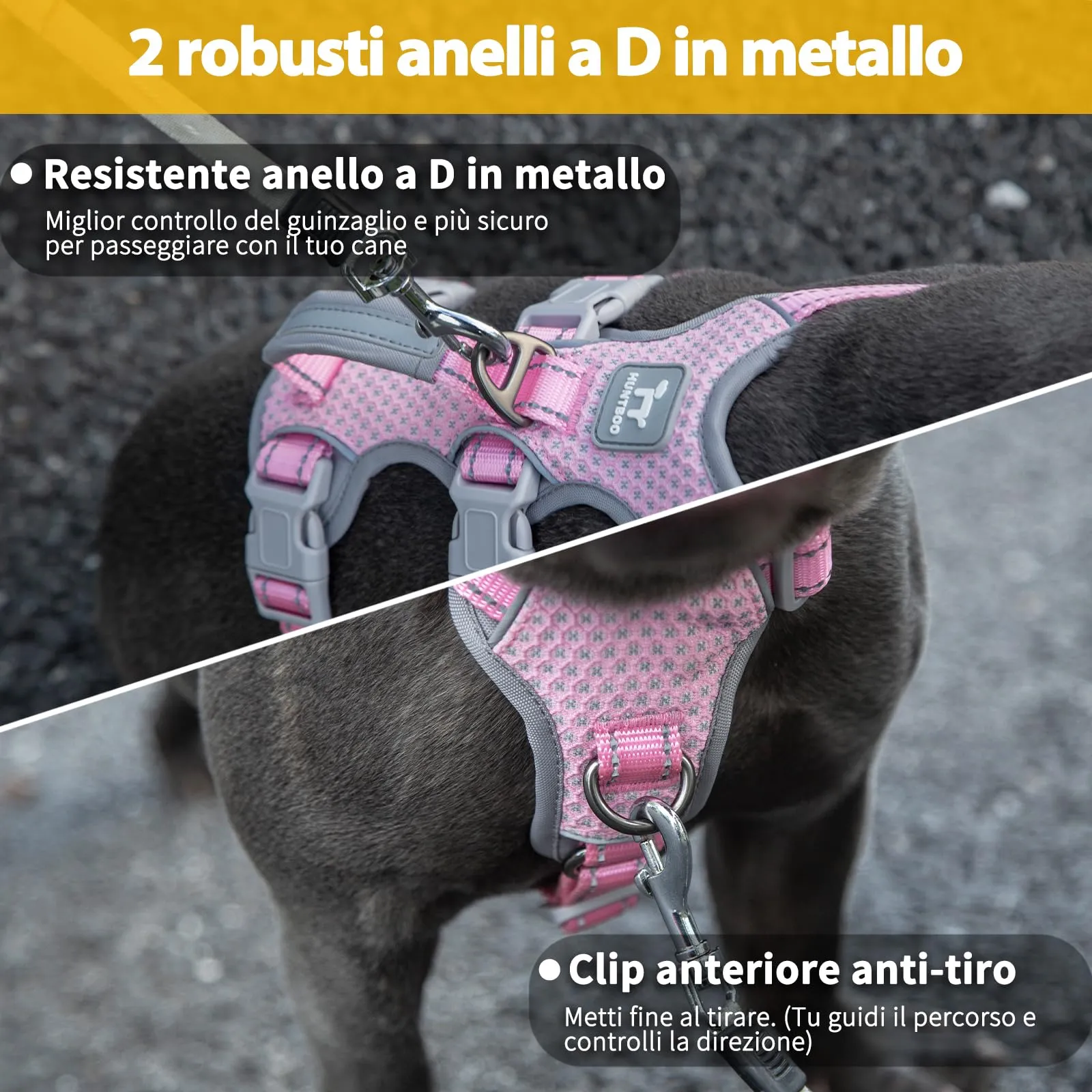 Huntboo Pettorina per cani No Escape Riflettente, Traspirante e Regolabile per cani di piccola taglia - immagine 5