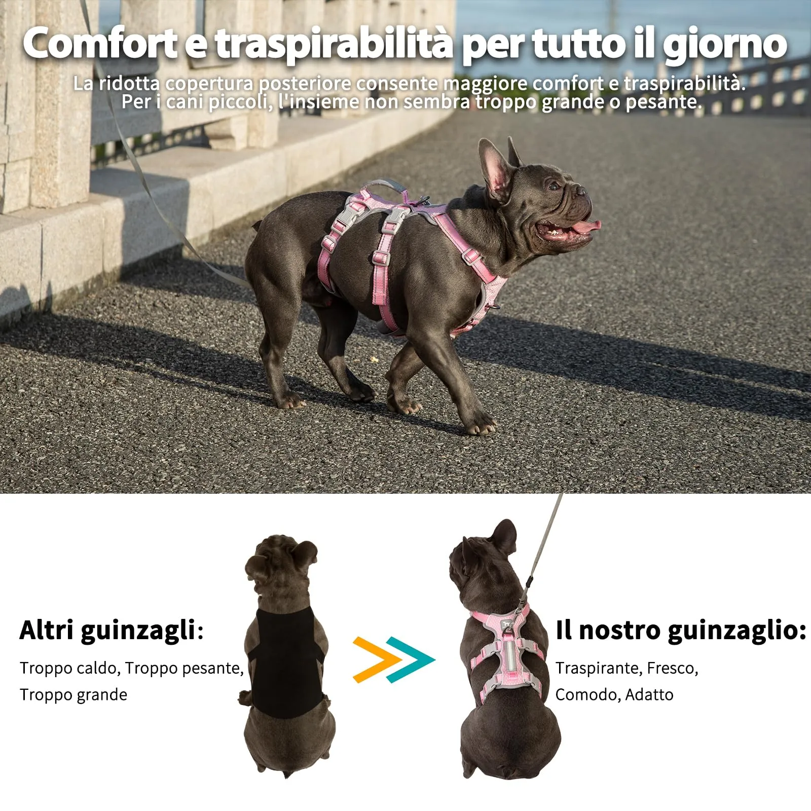 Huntboo Pettorina per cani a prova di fuga, riflettente, traspirante e regolabile, taglia Media - immagine 6