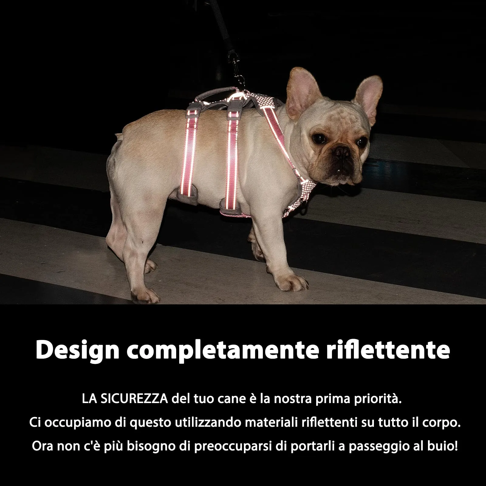 Huntboo Pettorina per cani a prova di fuga, riflettente con impugnatura imbottita, traspirante e regolabile per cani di grossa taglia, Nero, Taglia L - immagine 4