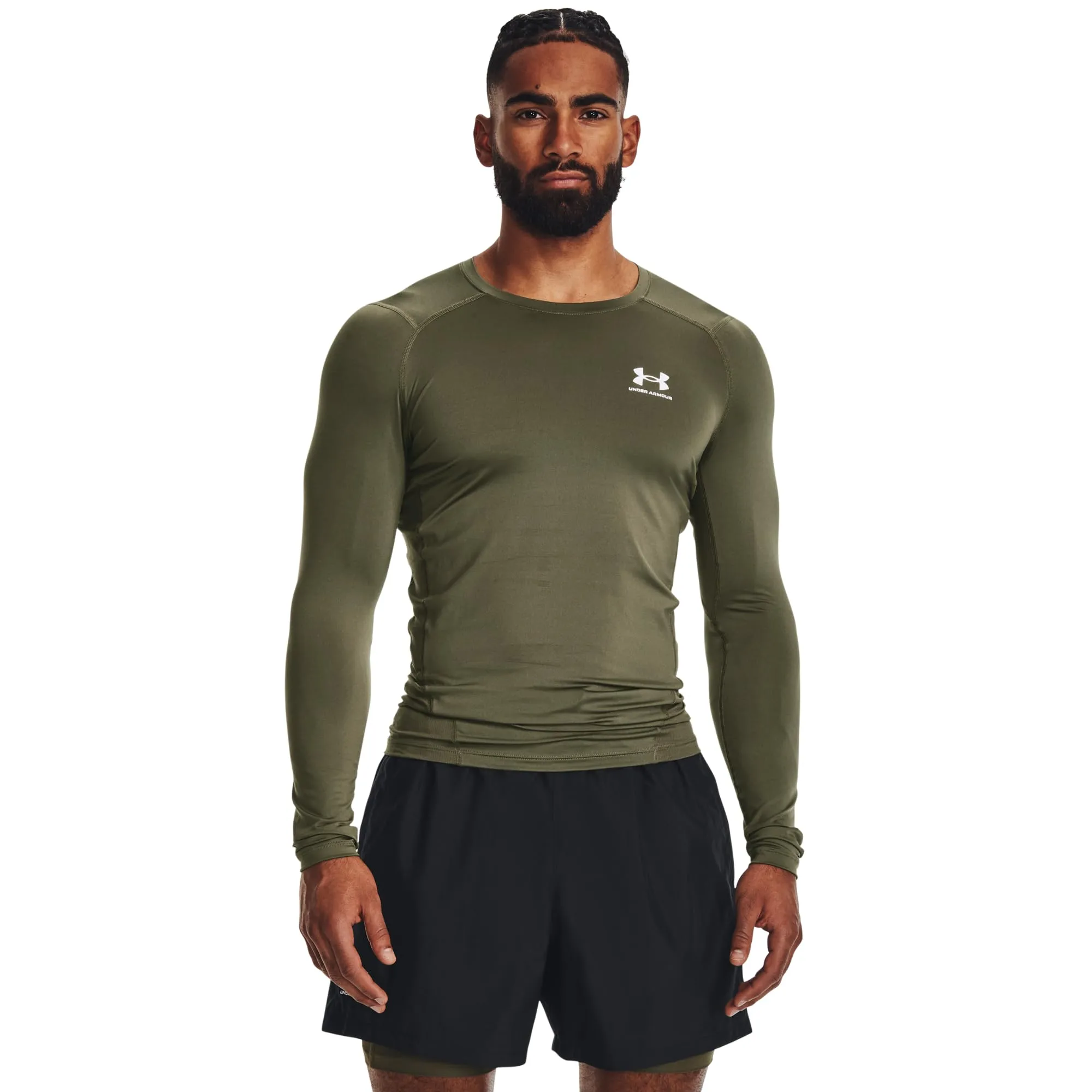 Under Armour HG Armour Compression Long Sleeve Shirt, Marine OD Green, S Men's - immagine 2