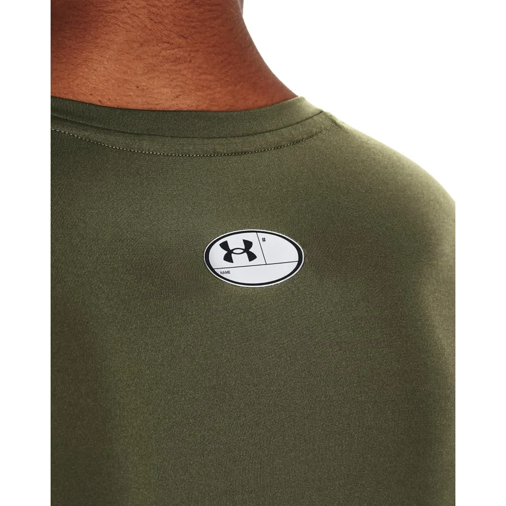 Under Armour HeatGear Compression Long-Sleeve T-Shirt, Verde Marino Od / Bianco, M Alti Uomo - immagine 4