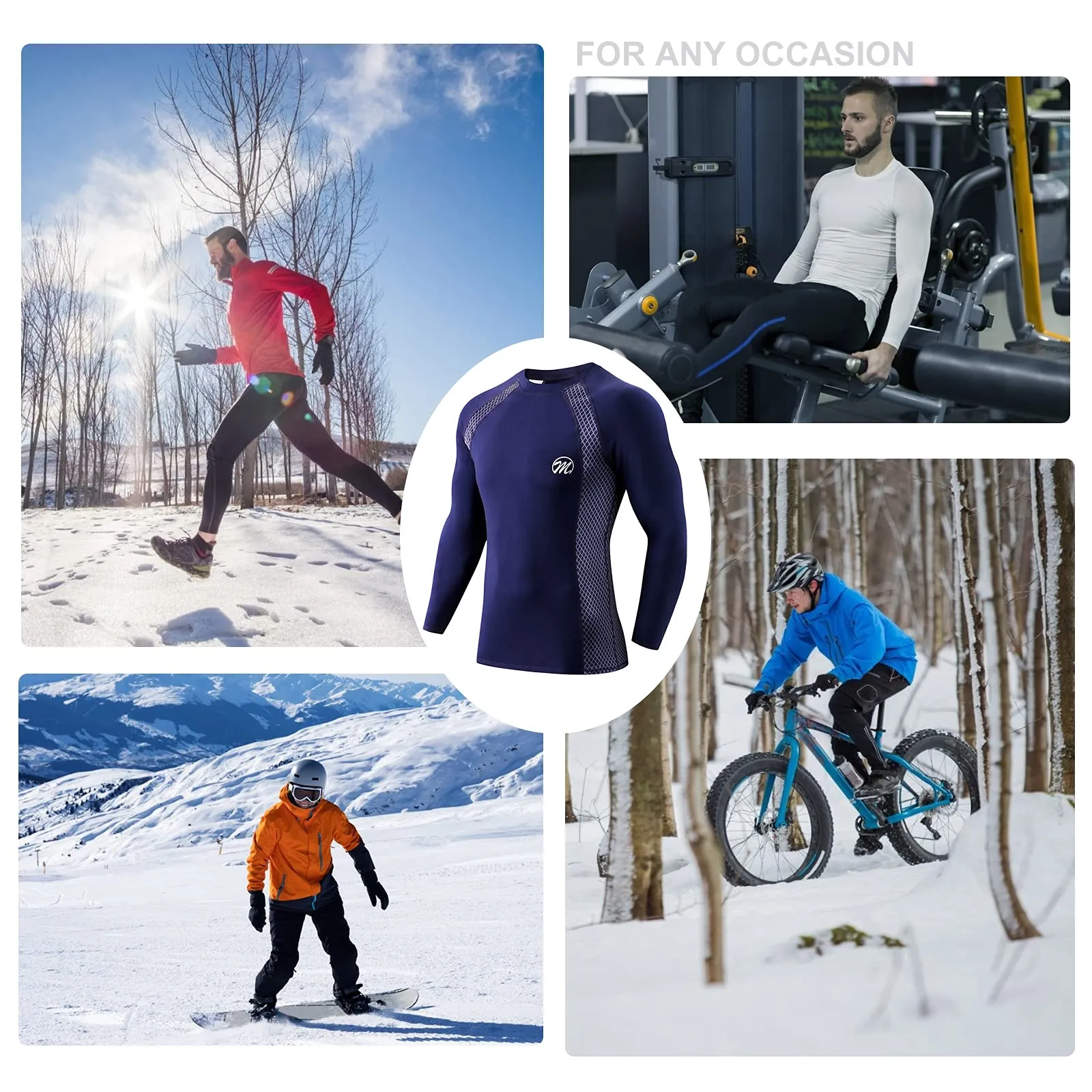 MEETWEE Maglia Termica Uomo a Manica Lunga Compression Baselayer Sport - immagine 6