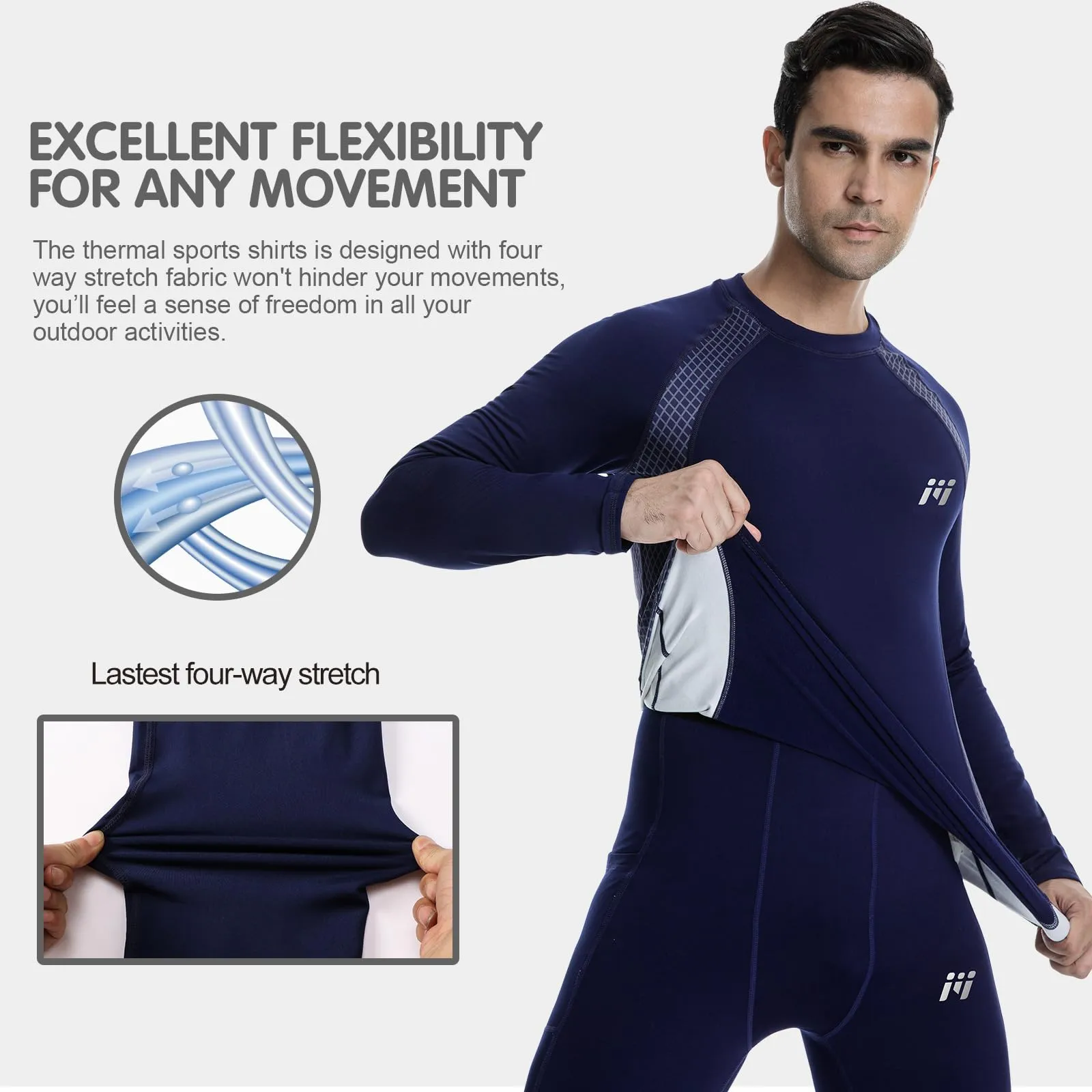 MEETWEE Maglia Termica Uomo a Manica Lunga Compression Baselayer Sport T-Shirt - immagine 4