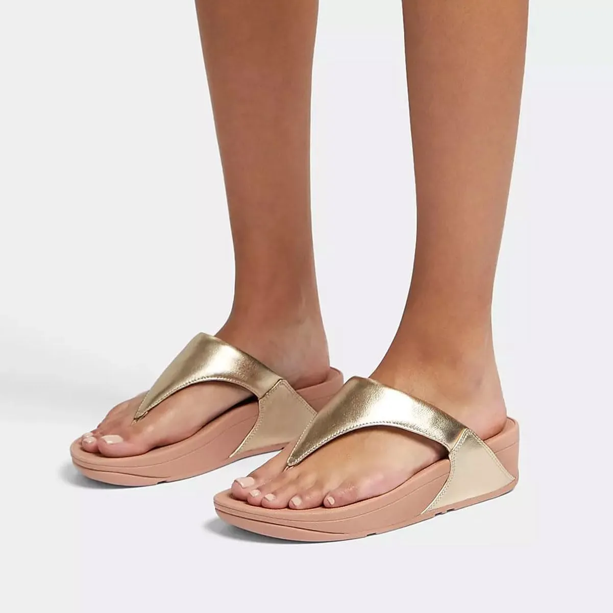 Fitflop Lulu Infradito in Pelle Oro - immagine 2