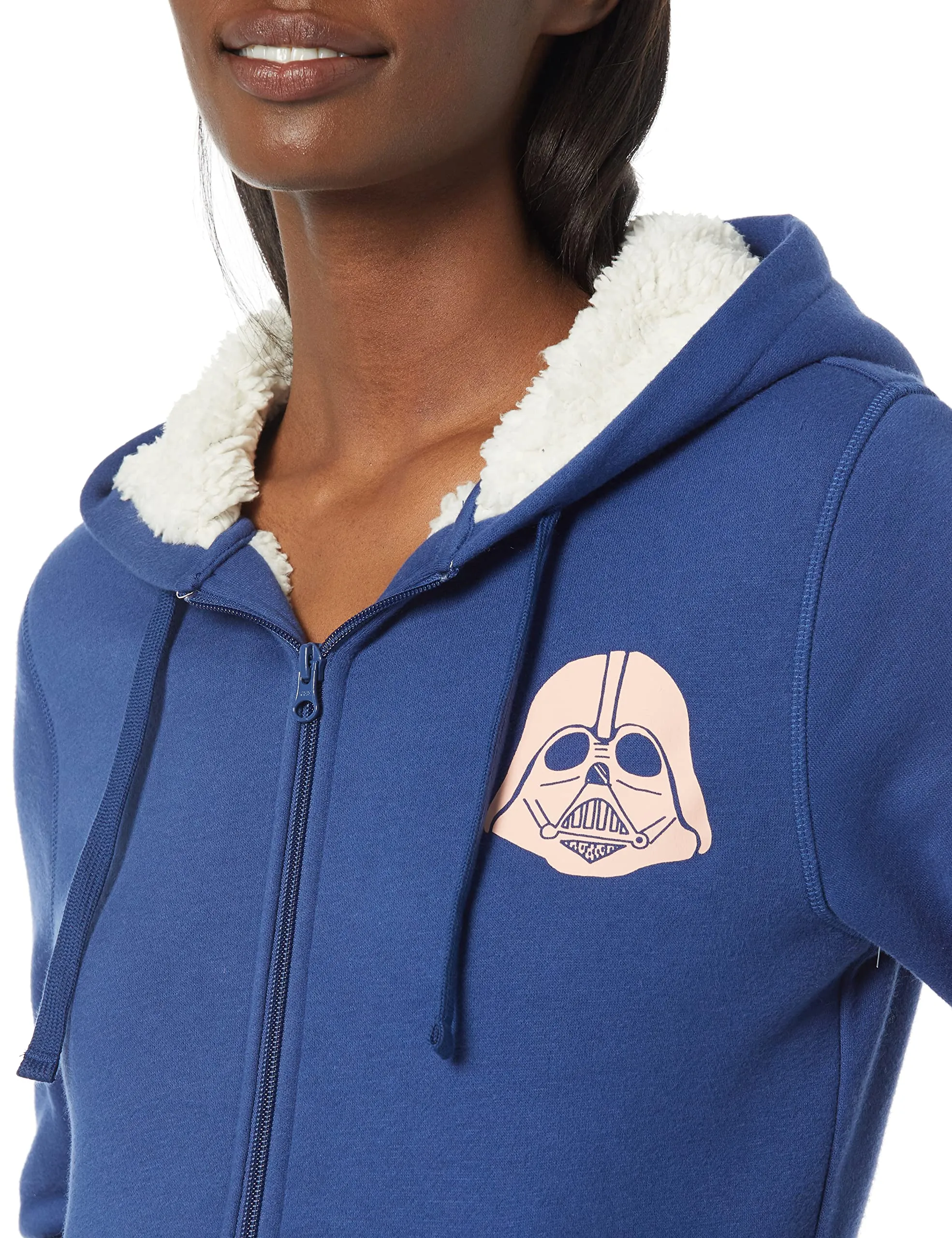 Amazon Essentials Disney Marvel Star Wars Princess Felpa con Cappuccio con Cerniera Intera Foderate in Pile Donna, Star Wars Darth, XS - immagine 3