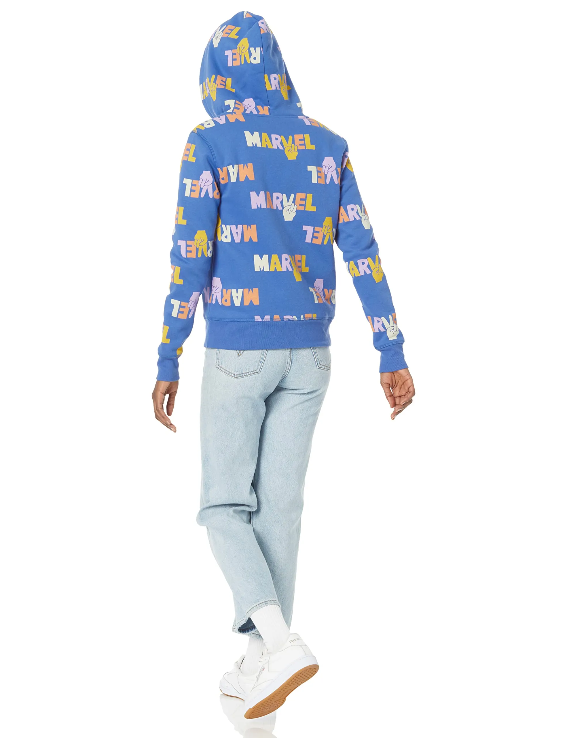 Amazon Essentials Disney Marvel Star Wars Princess Felpa con Cappuccio con Cerniera Intera Foderata in Pile Donna, Marvel Multi Peace, XXL - immagine 4