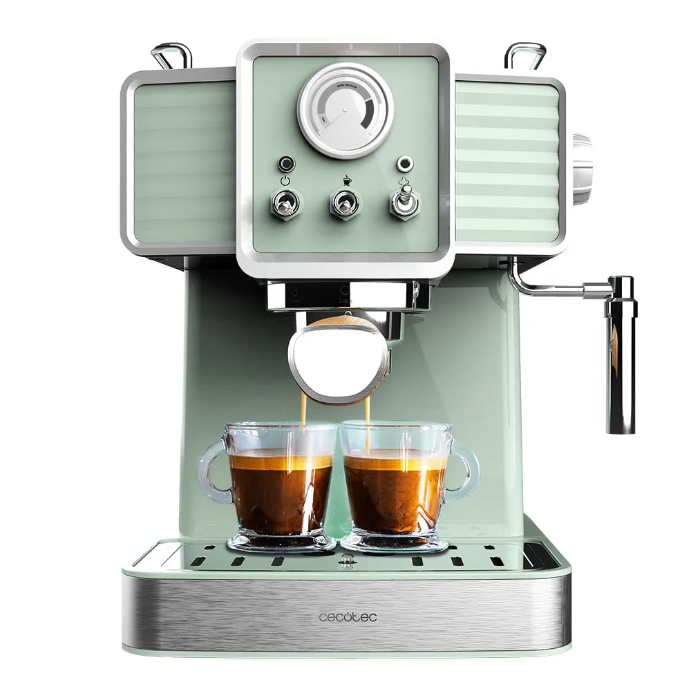Cecotec Power Espresso 20 Tradizionale Macchina da Caffè Espresso, Light Green, 1350 W, 1.5 L, 20 Bar, Thermoblock - immagine 1