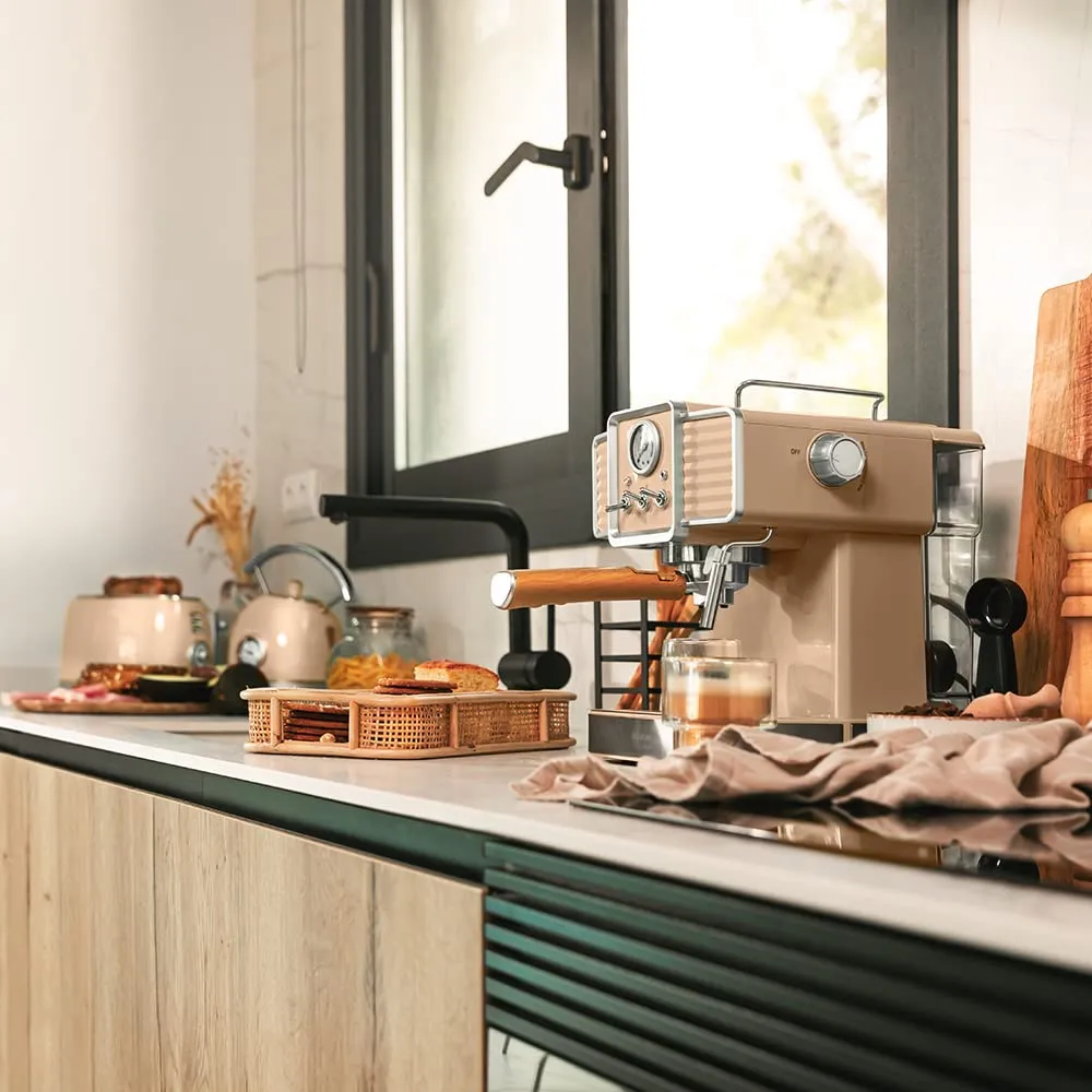 Cecotec Power Espresso 20 Tradizionale Macchina da Caffè Espresso e Cappuccino, 20 Bar, Thermoblock, Light Beige - immagine 2