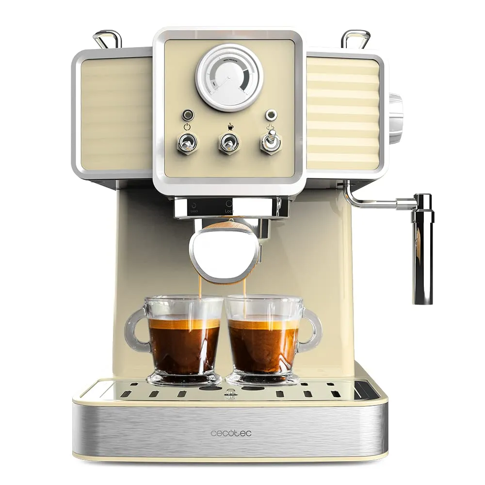 Cecotec Power Espresso 20 Tradizionale Macchina da Caffè Espresso, 20 Bar, 1350 W, 1.5 L, Light Yellow - immagine 1