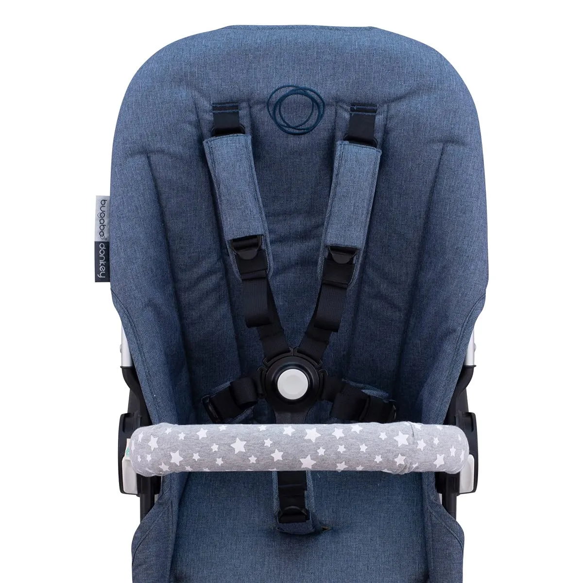 JYOKO Kids Copri Maniglia Passeggino Universale in Cotone, Protezione Barra Antimorso (White Star, Passeggino Singolo) - immagine 4