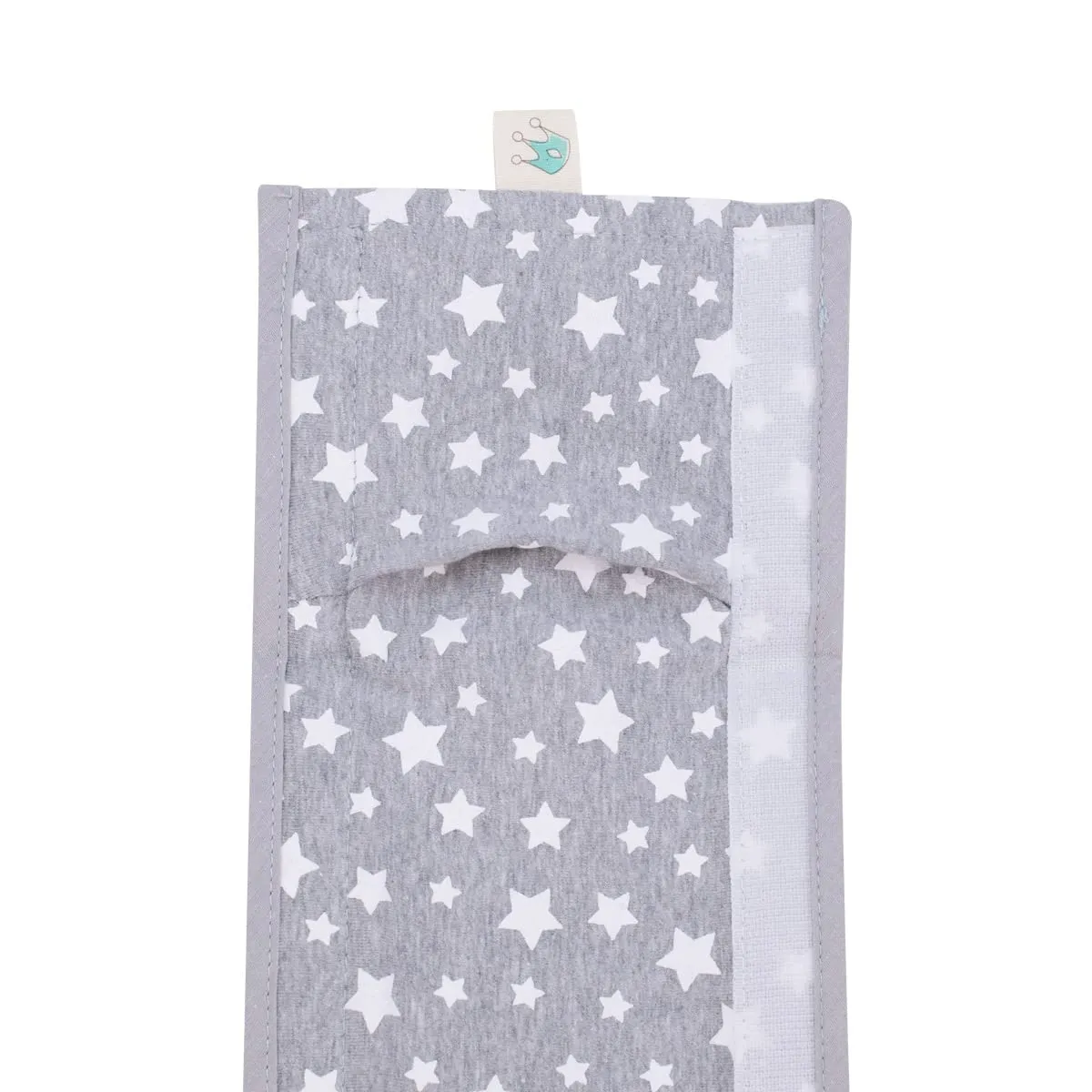 JYOKO Kids Copri Maniglia Passeggino Universale in Cotone, Protezione Barra Antimorso (White Star, Passeggino Singolo) - immagine 6