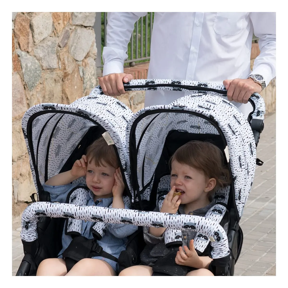 JYOKO Kids Copri maniglia ringhiera Black Star per Passeggino Gemelare - immagine 5