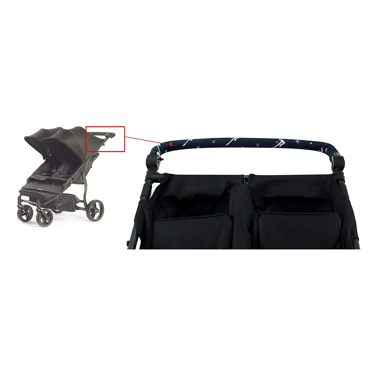 JYOKO Kids Copri maniglia ringhiera Rock Hero per Passeggino Gemellare - immagine 5
