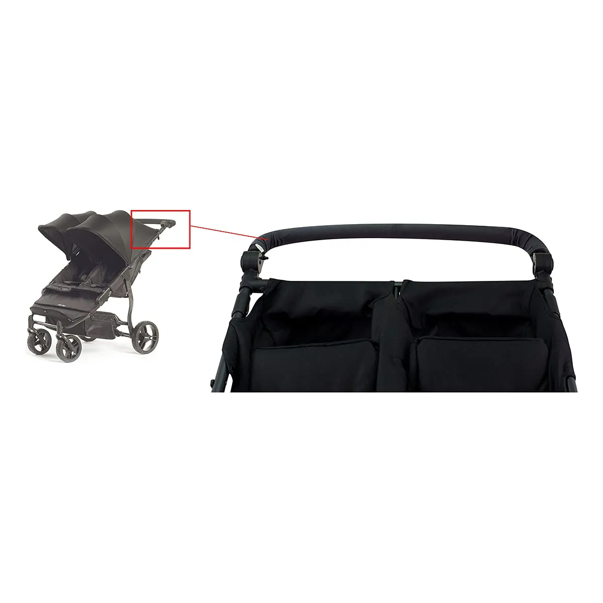 JYOKO Kids Copri Maniglia Ringhiera Passeggino Gemellare - Marengo - immagine 5