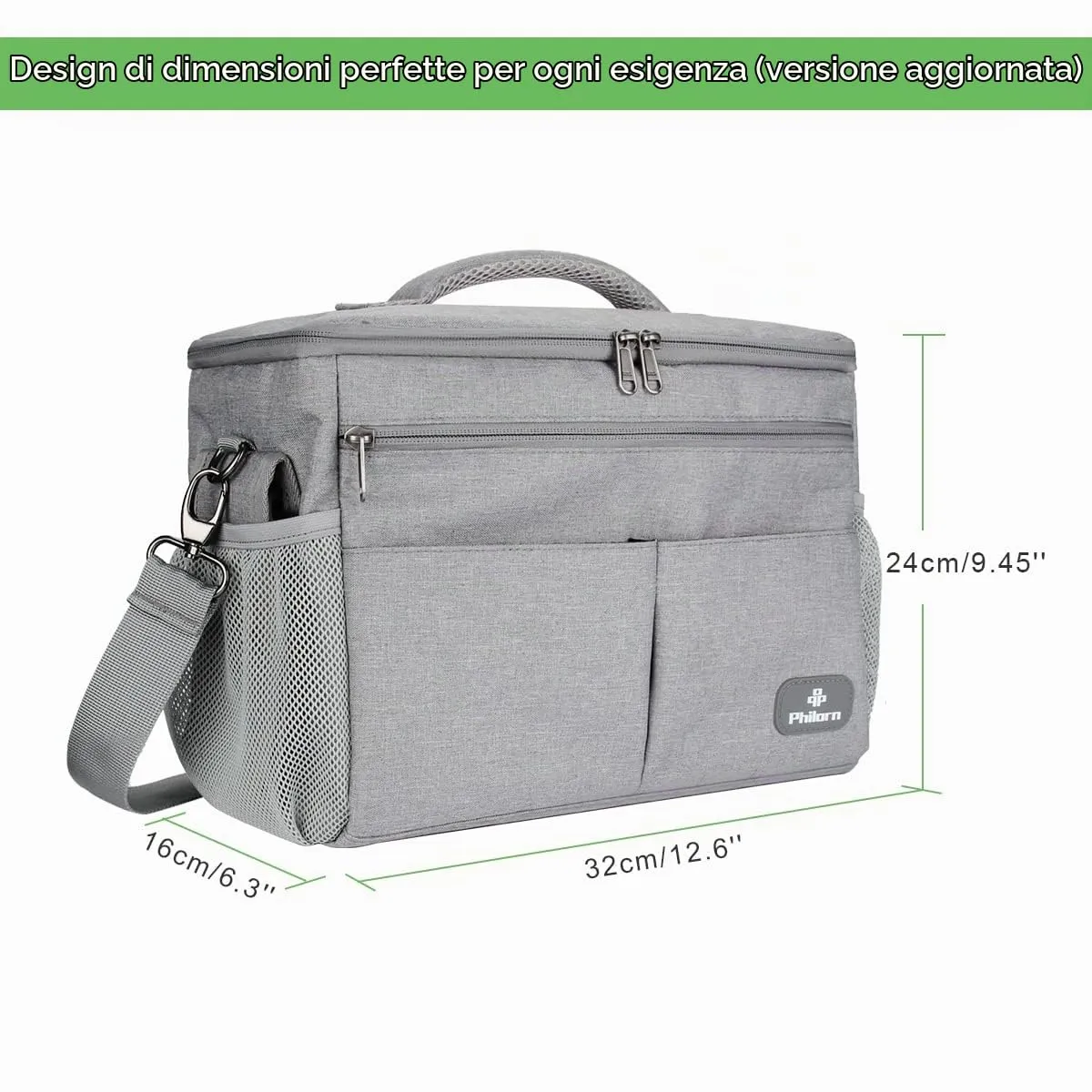 PHILORN Borsa Organizzatore per Passeggino con Portabicchieri Isolati e Tracolla - immagine 7