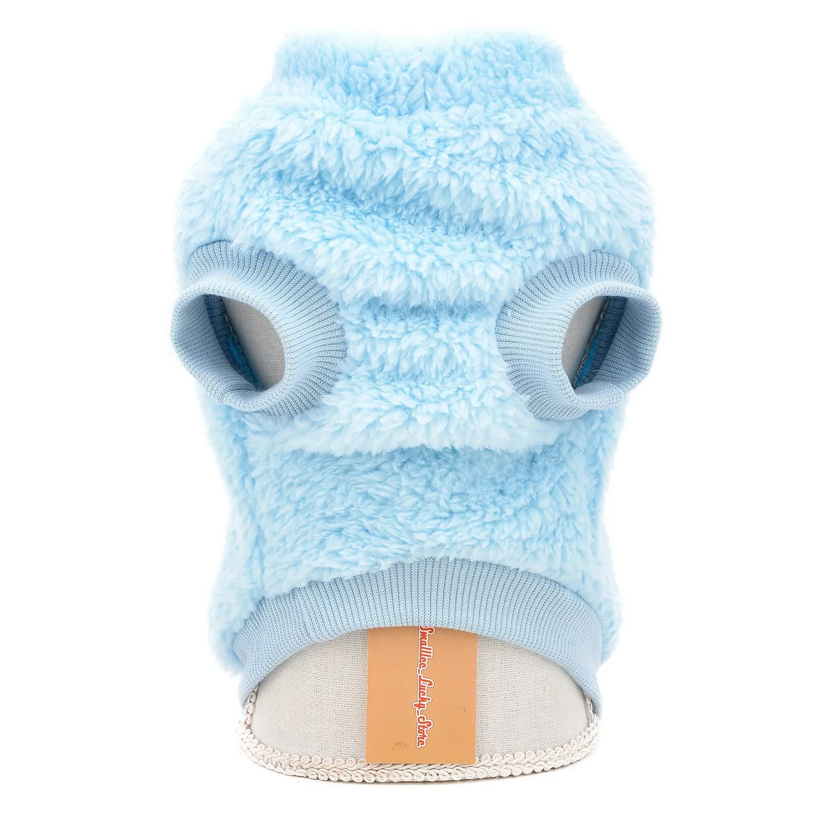 SMALLLEE_LUCKY_STORE Pet Sherpa Maglione in pile con dolcevita e anello a D per cani di piccola taglia e gatti, blu, XL - immagine 7