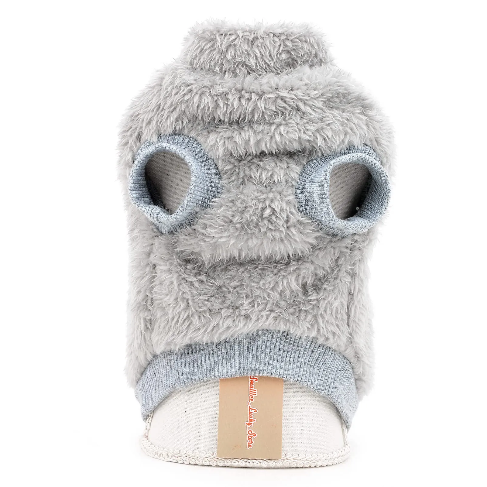 SMALLLEE_LUCKY_STORE Pet Sherpa Fleece Turtleneck Sweater with D-Ring for Small Dogs and Cats, Grey, M - immagine 7