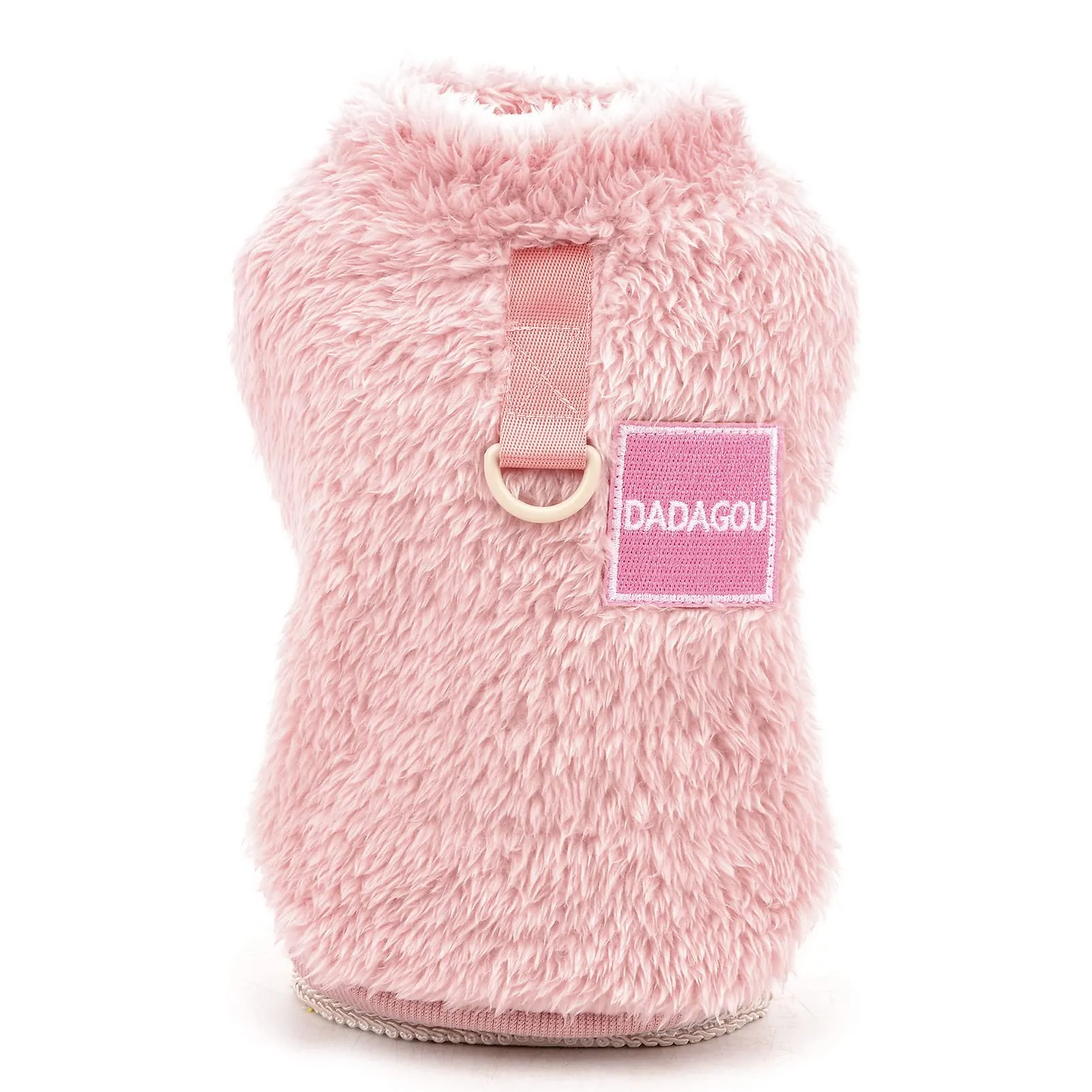 SMALLLEE_LUCKY_STORE Pet Sherpa Fleece Turtleneck Sweater with D-Ring for Small Dogs and Cats, Pink, S - immagine 6
