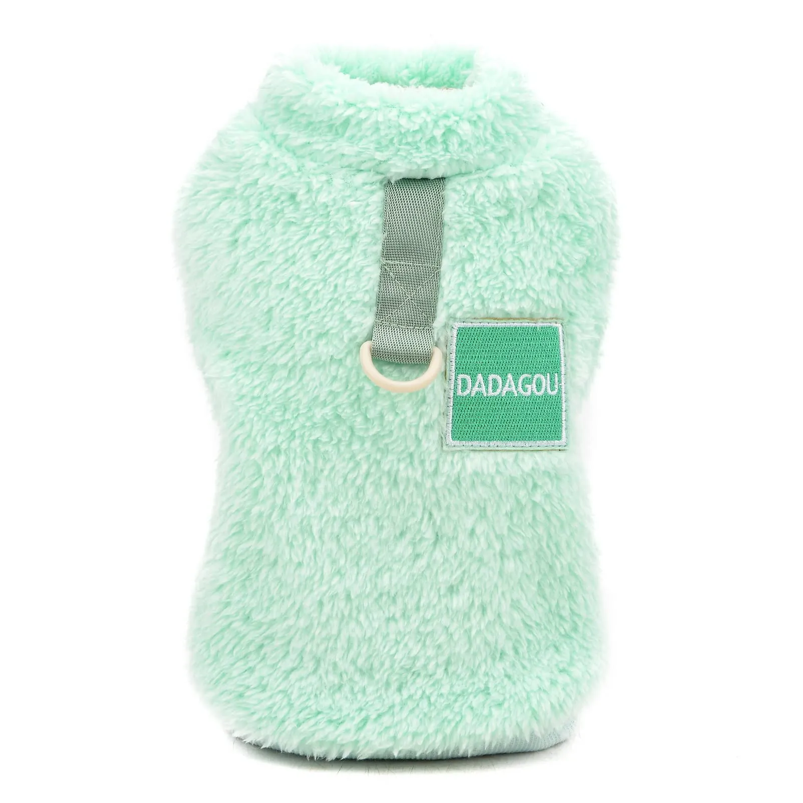 SMALLLEE_LUCKY_STORE Pet Sherpa Turtleneck Fleece Sweater with D-Ring for Small Dogs and Cats, Green, XXL - immagine 6