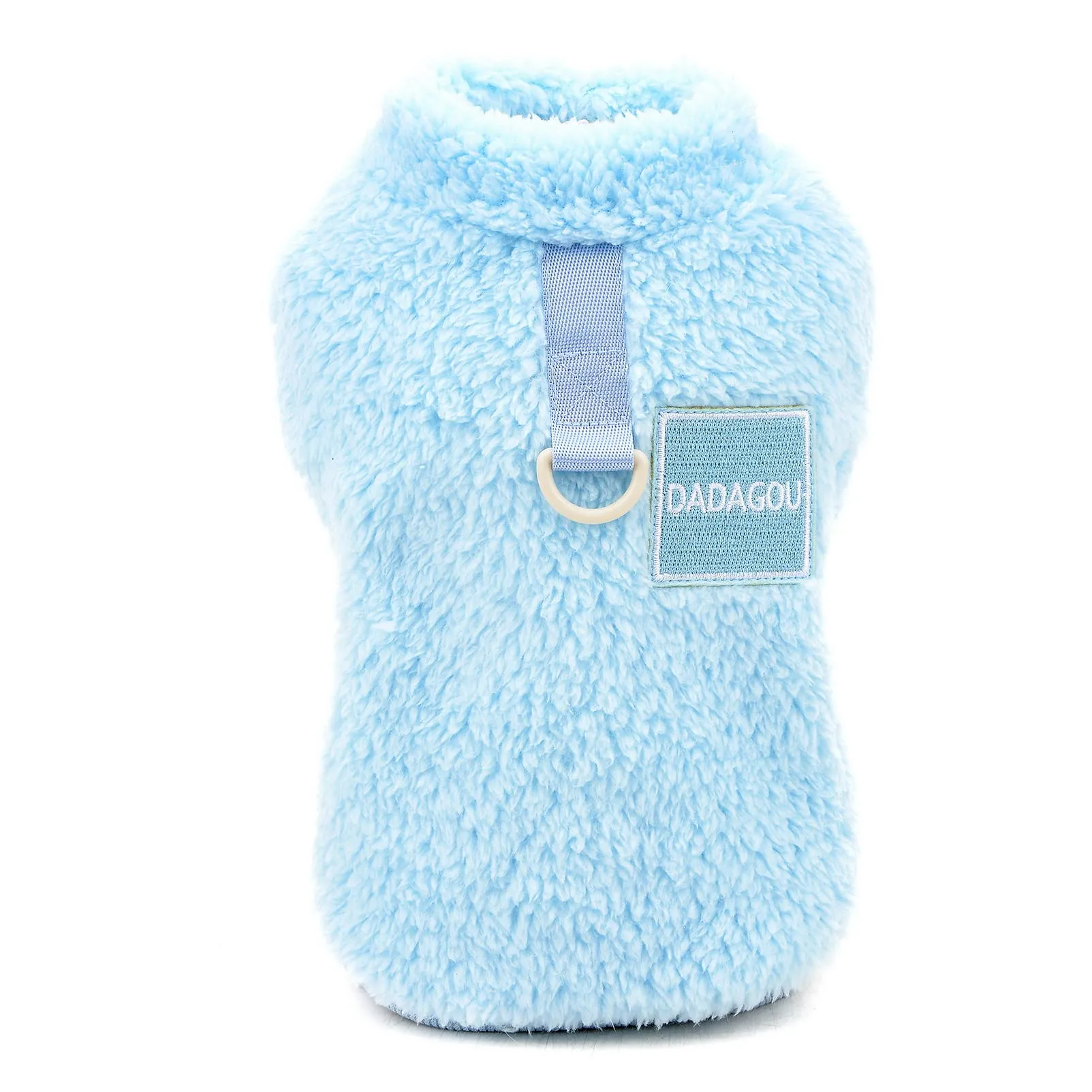 SMALLLEE_LUCKY_STORE Pet Sherpa Turtleneck Fleece Sweater with D-Ring for Small Dogs and Cats, Blue, M - immagine 6