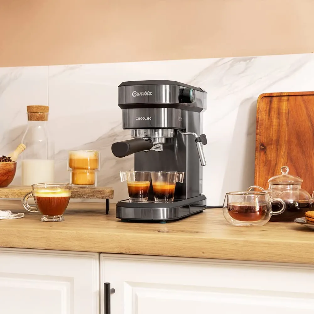 Cecotec Cafelizzia 890 Macchina da Caffè Espresso Grey, 1350 W, 20 Bar, Sistema Thermoblock, Vaporizzatore Orientabile, Capacità 1,2 L - immagine 2