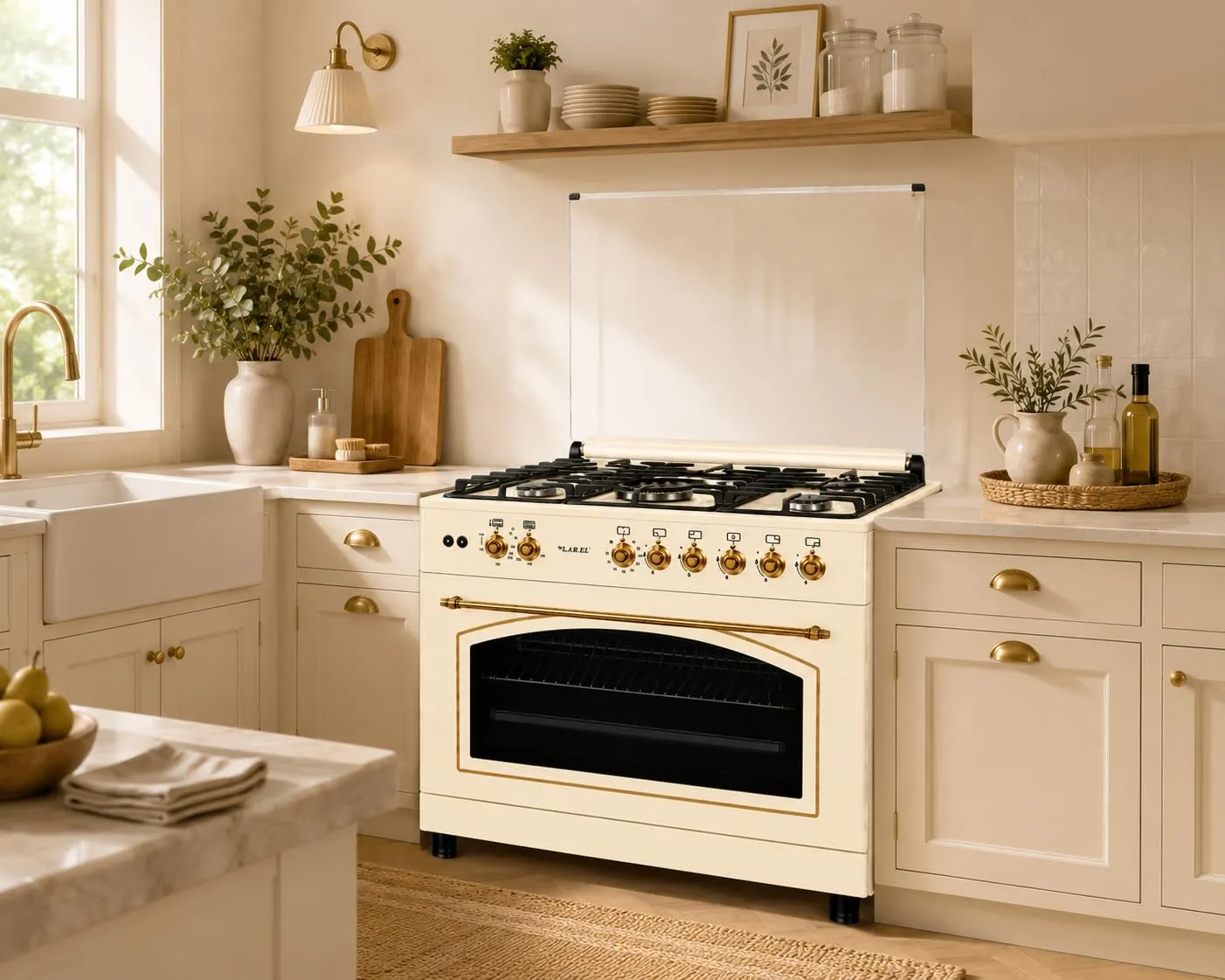 Lar.el Cucina Rustica 90x60 cm con Forno a Gas, 5 Fuochi, Griglie in Ghisa e Accensione Elettronica (Metano/GPL) - CUC.L90GR - immagine 3
