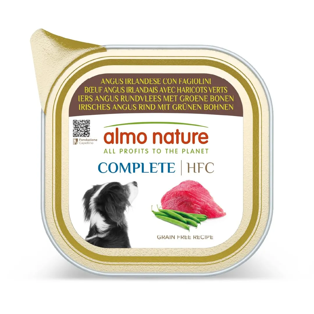 Almo Nature HFC Complete Alimento Umido per Cani Adulti - Angus Irlandese con Fagiolini, 85g, Confezione da 17 - immagine 1